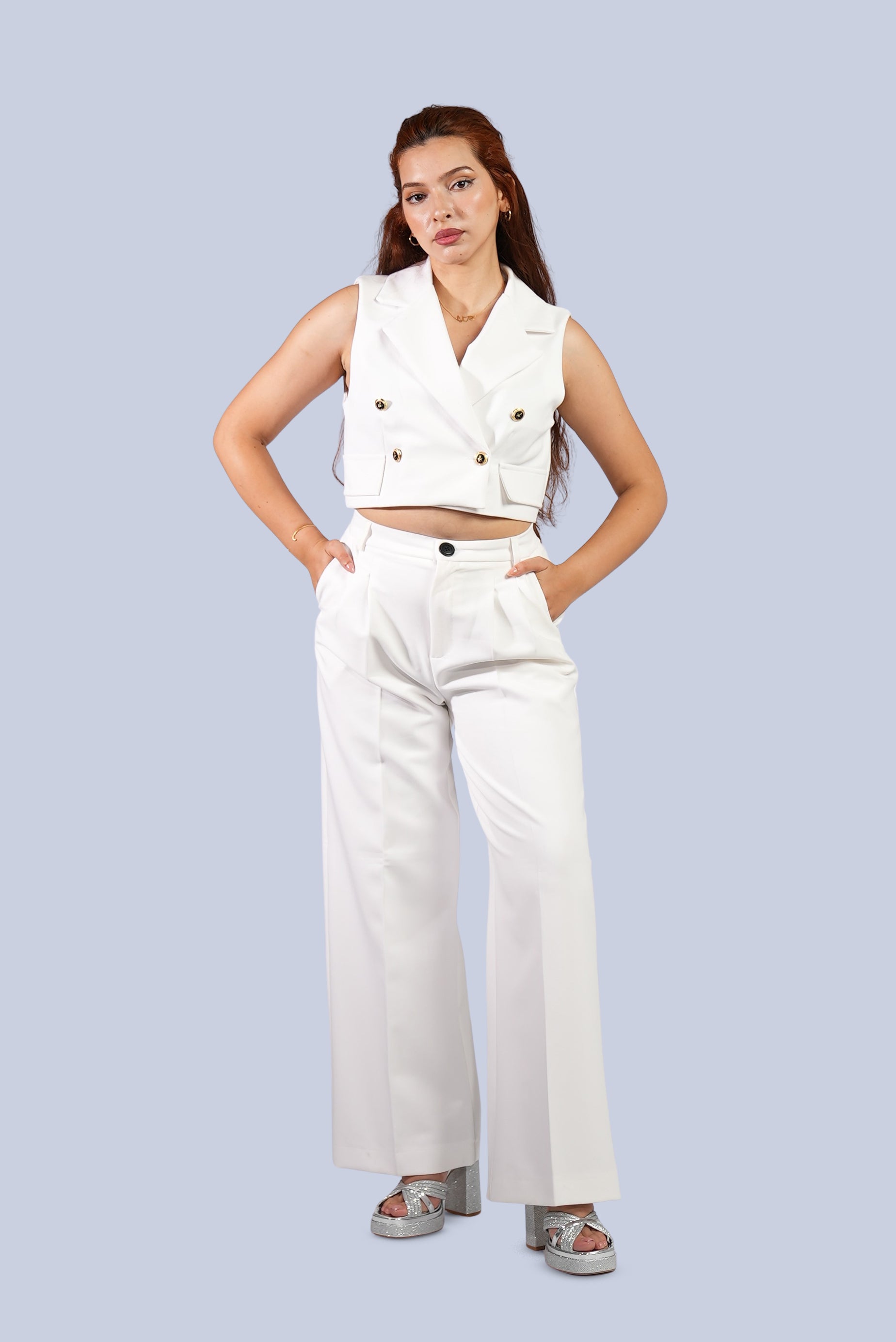 ensemble tailleur sans manches