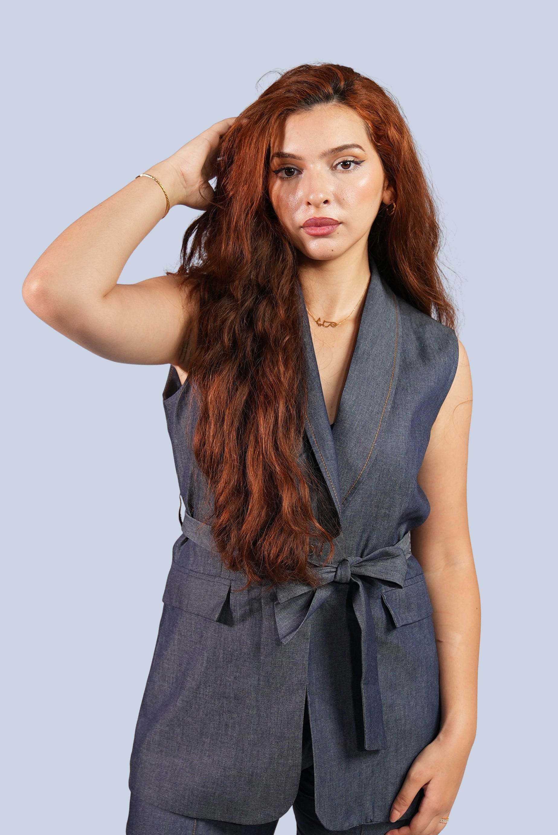 ensemble en jean sans manche
