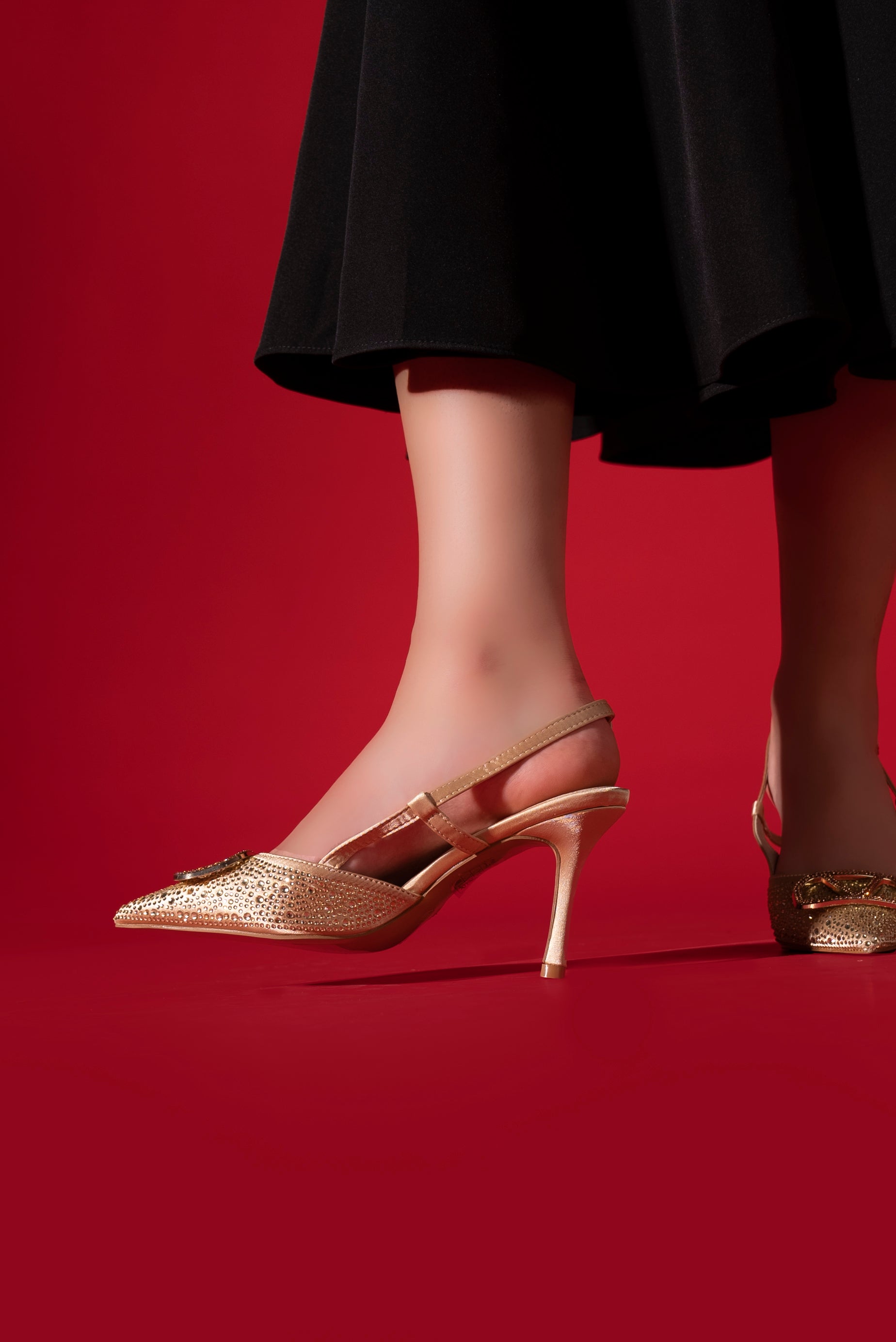 Escarpins à Strass avec Boucle chic