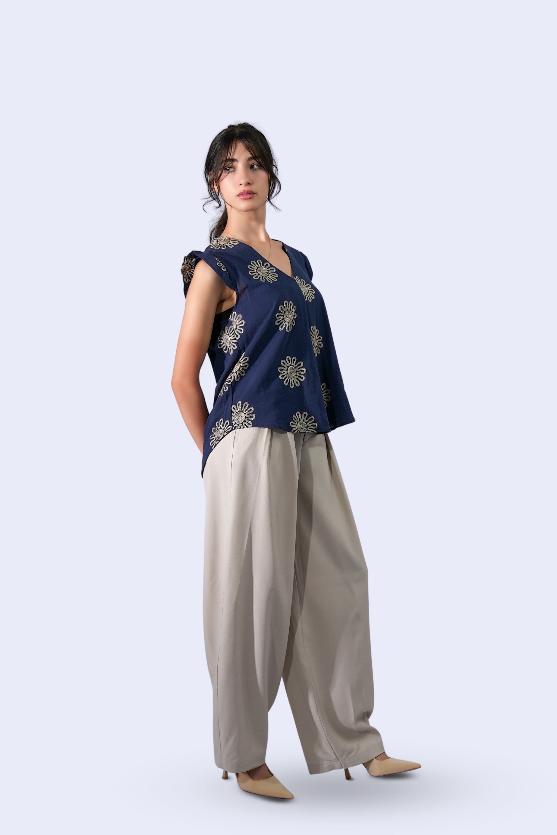 Pantalon large  plissé