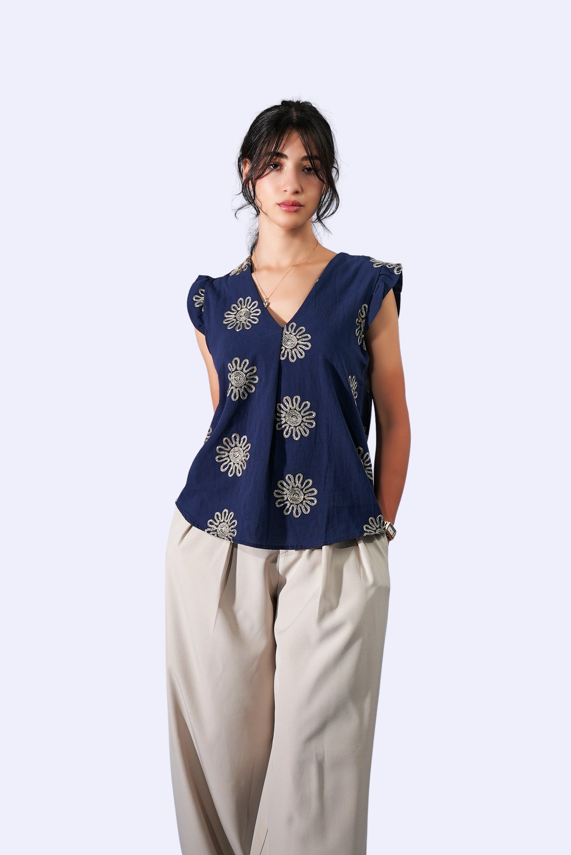 Pantalon large  plissé