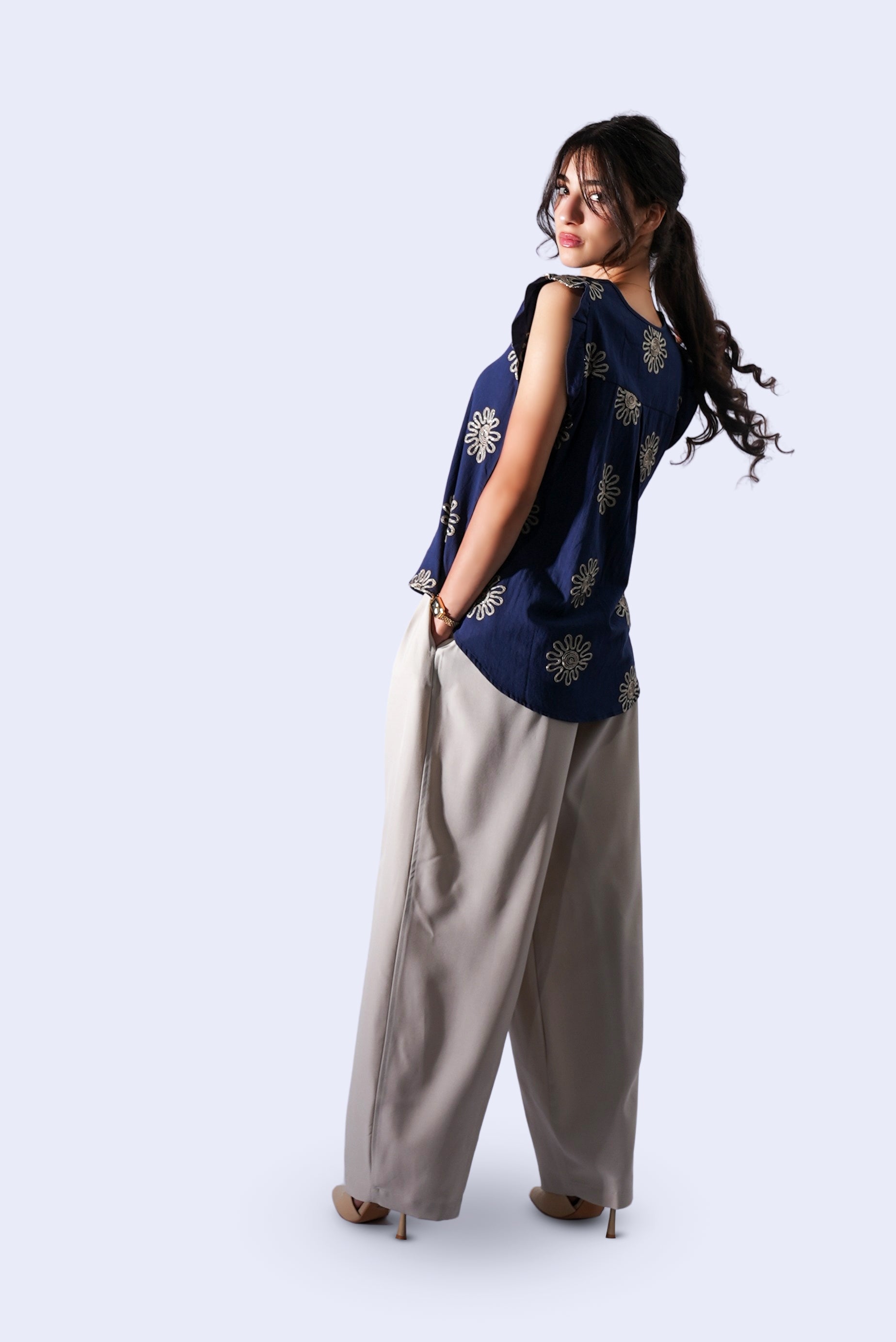 Pantalon large  plissé