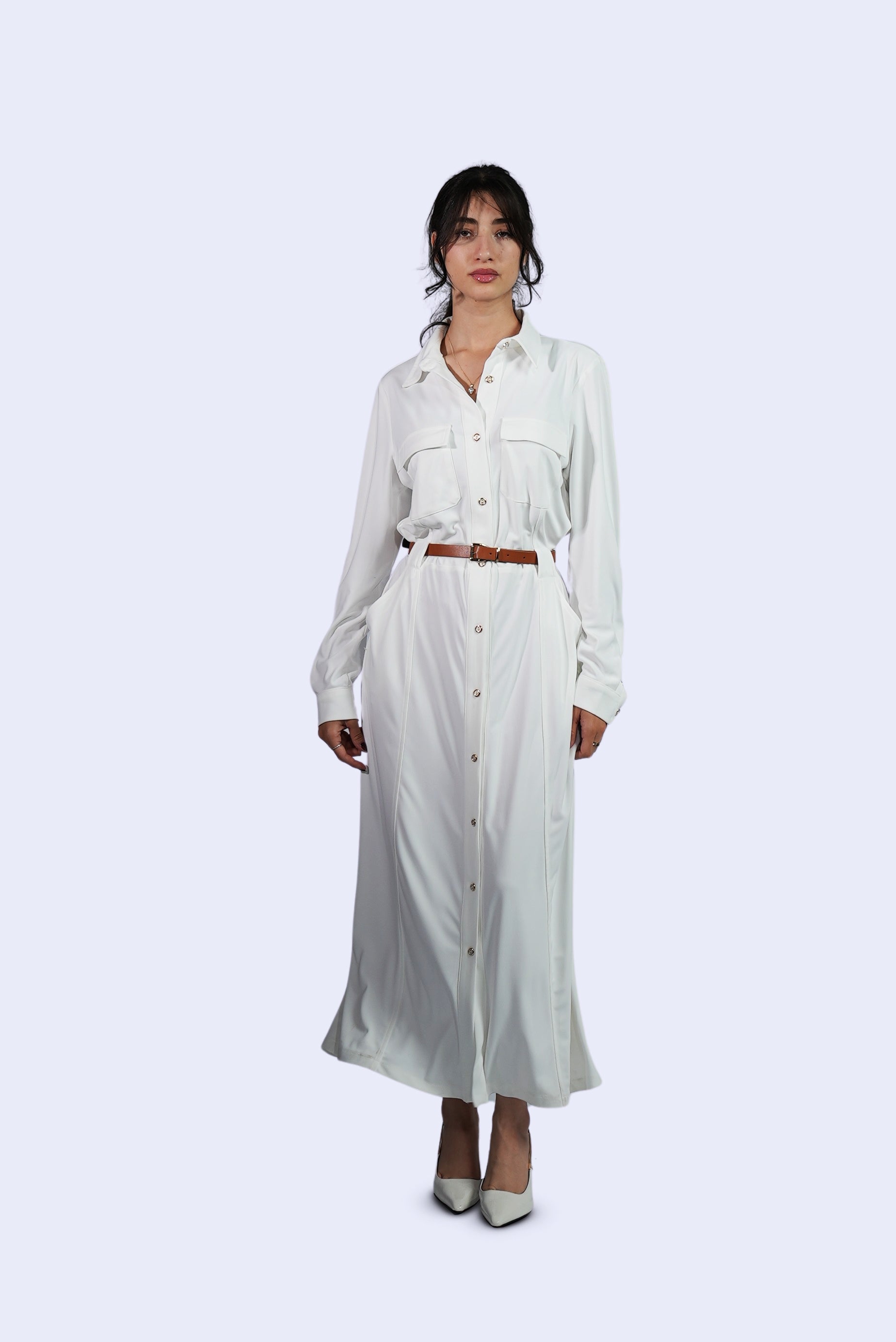 Robe chemise blanche élégante