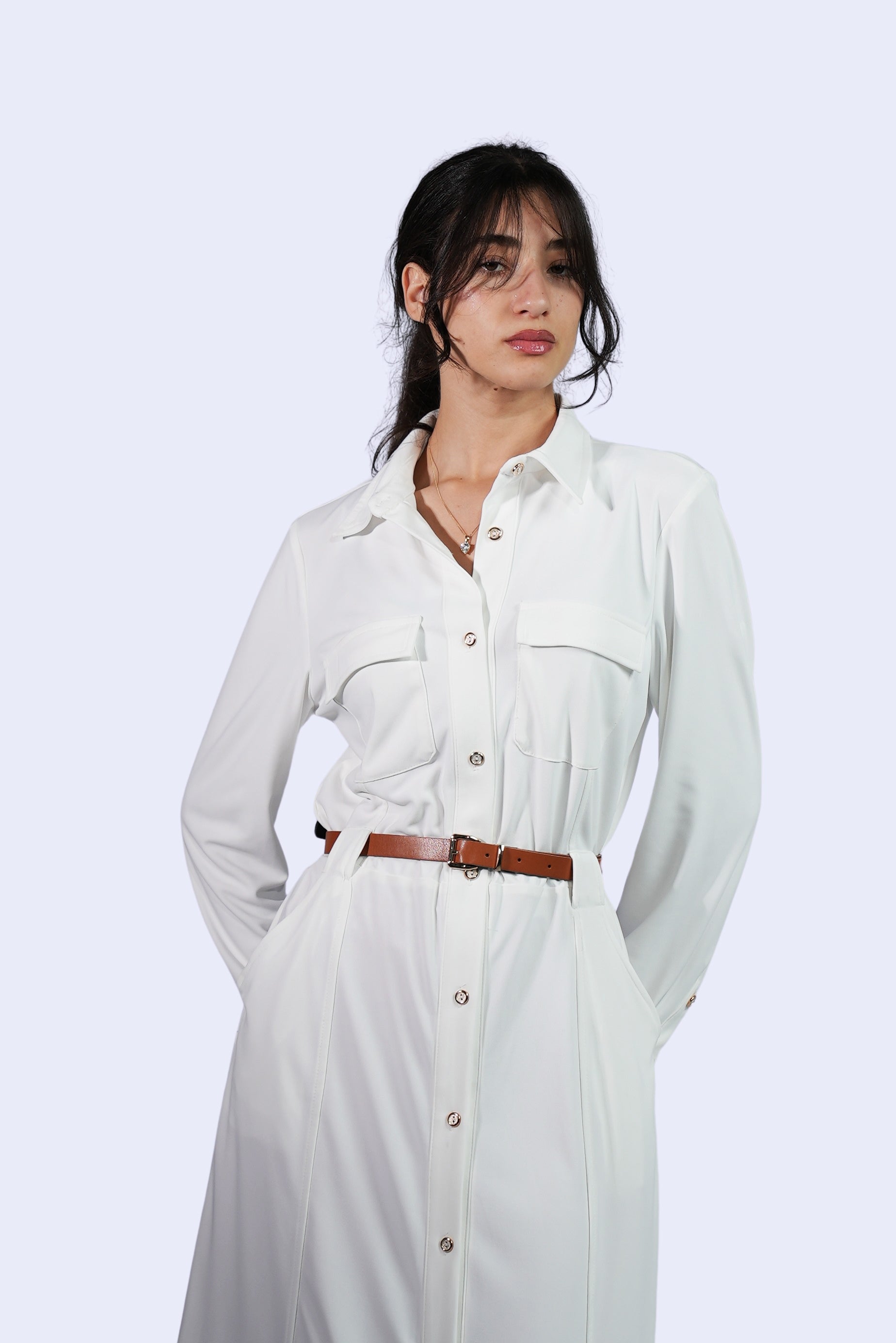 Robe chemise blanche élégante