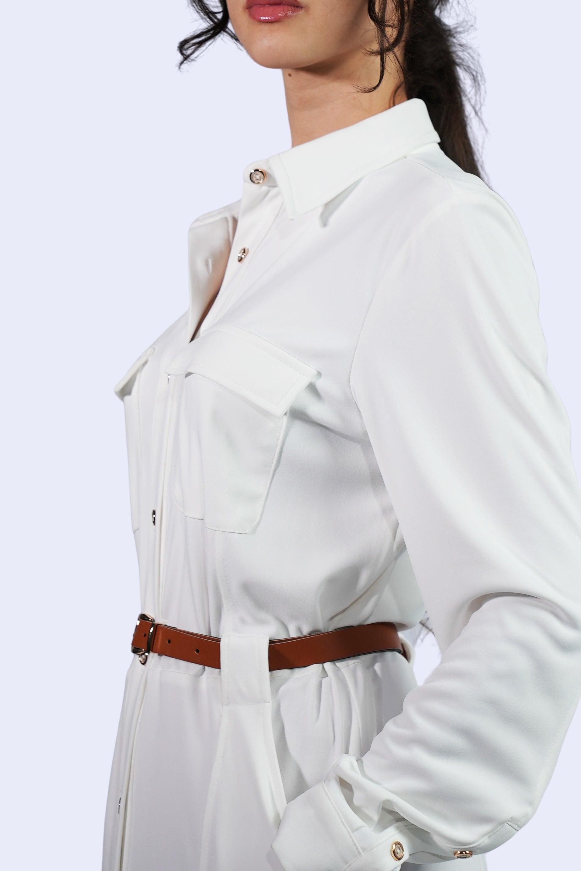 Robe chemise blanche élégante