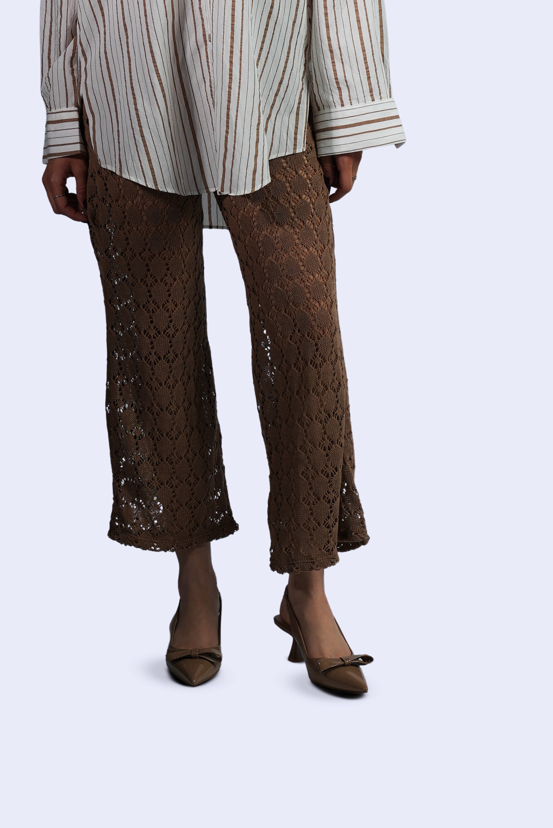 Chemise rayée à col texturé