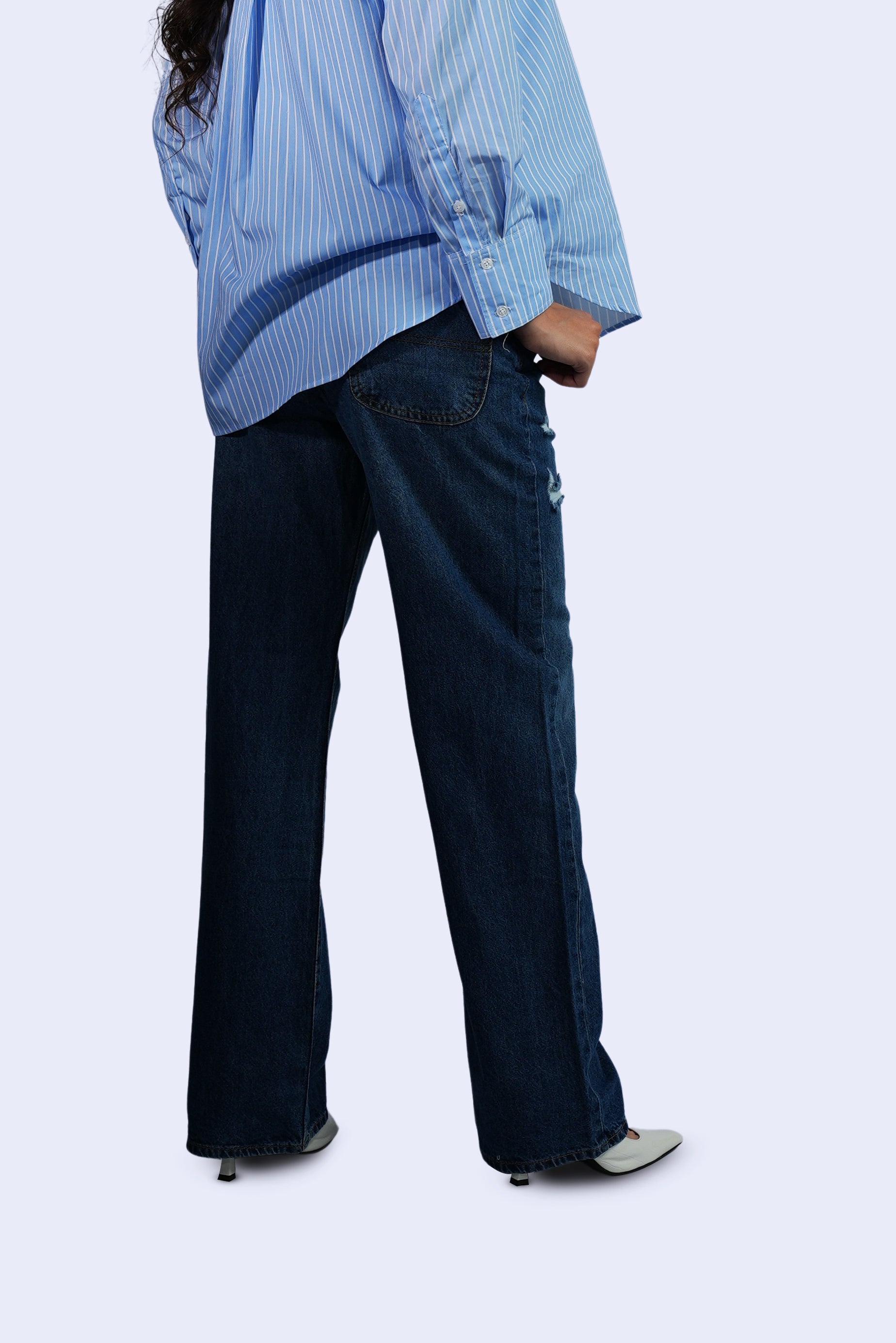 Chemise rayée bleu ciel