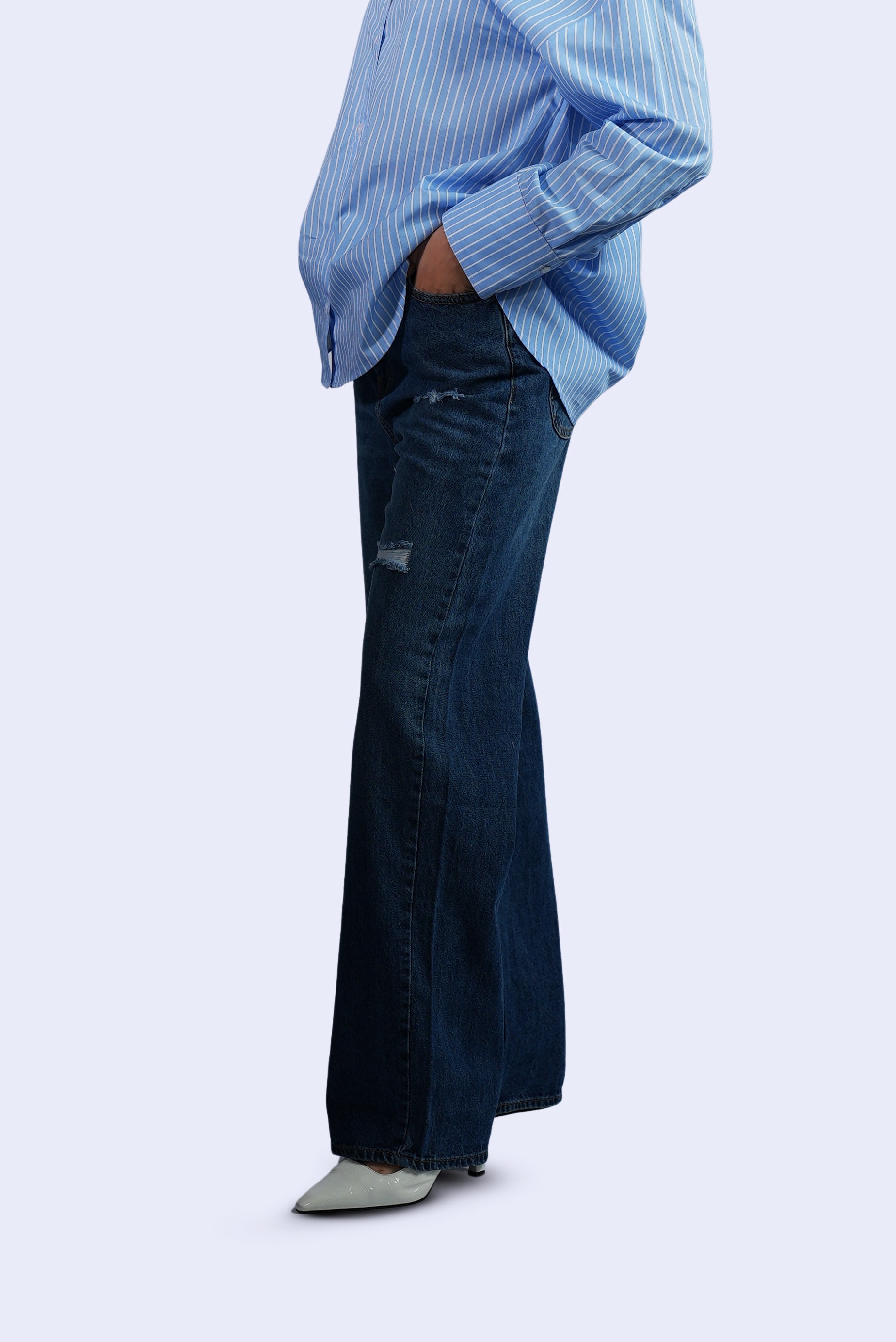 Jean large bleu foncé