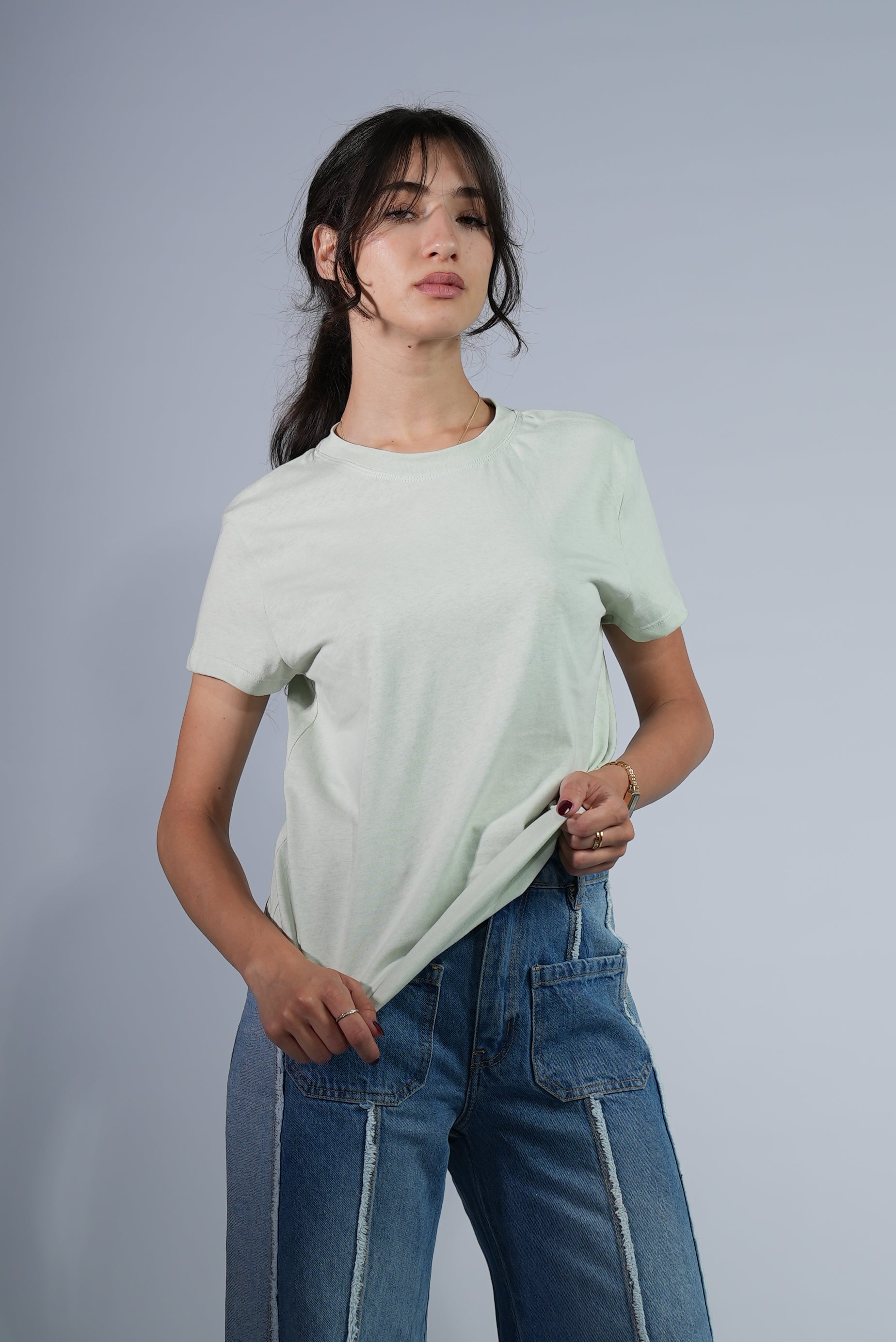 Jean patchwork bicolore
