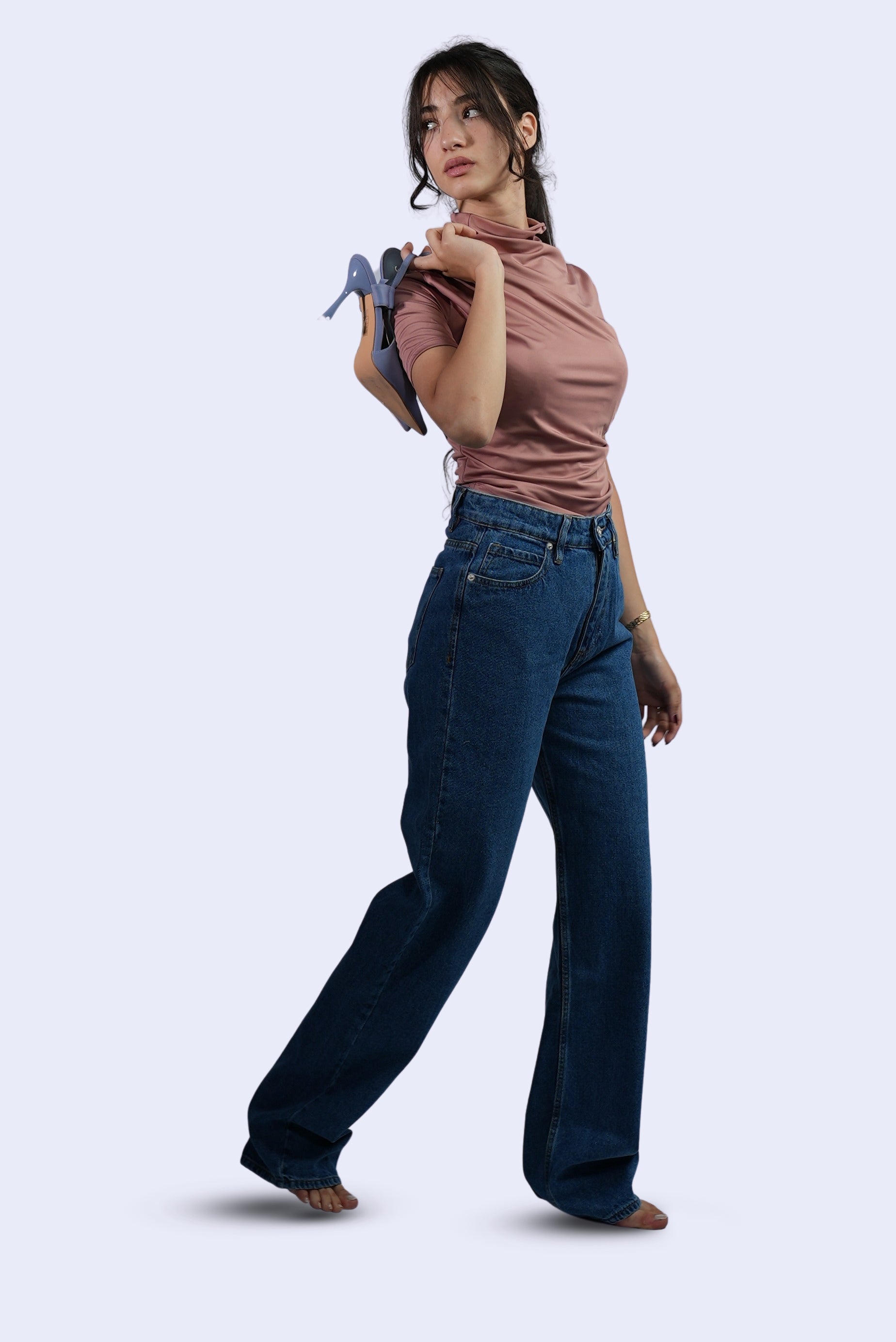 Jean droit bleu clair