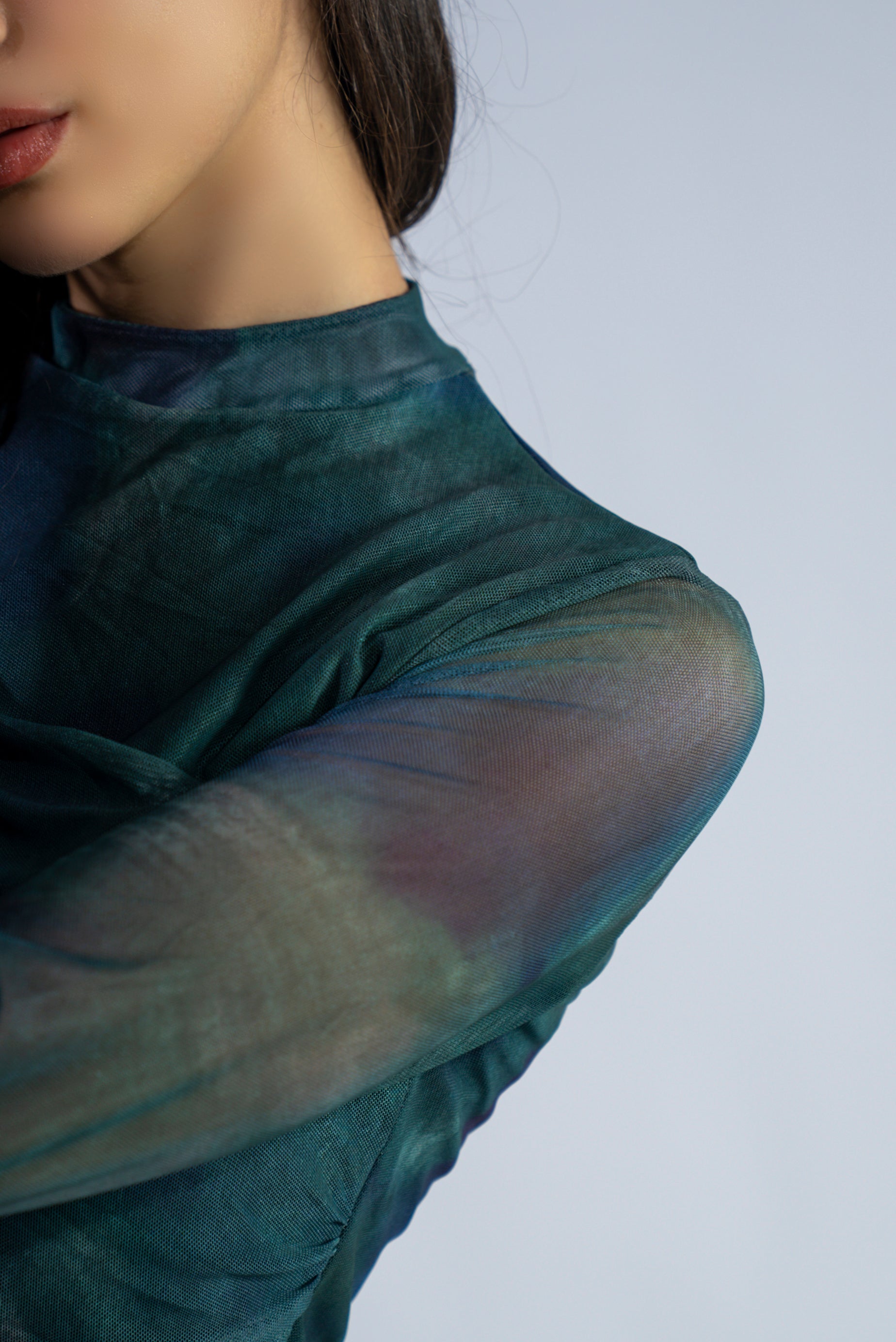 Robe longue col montant