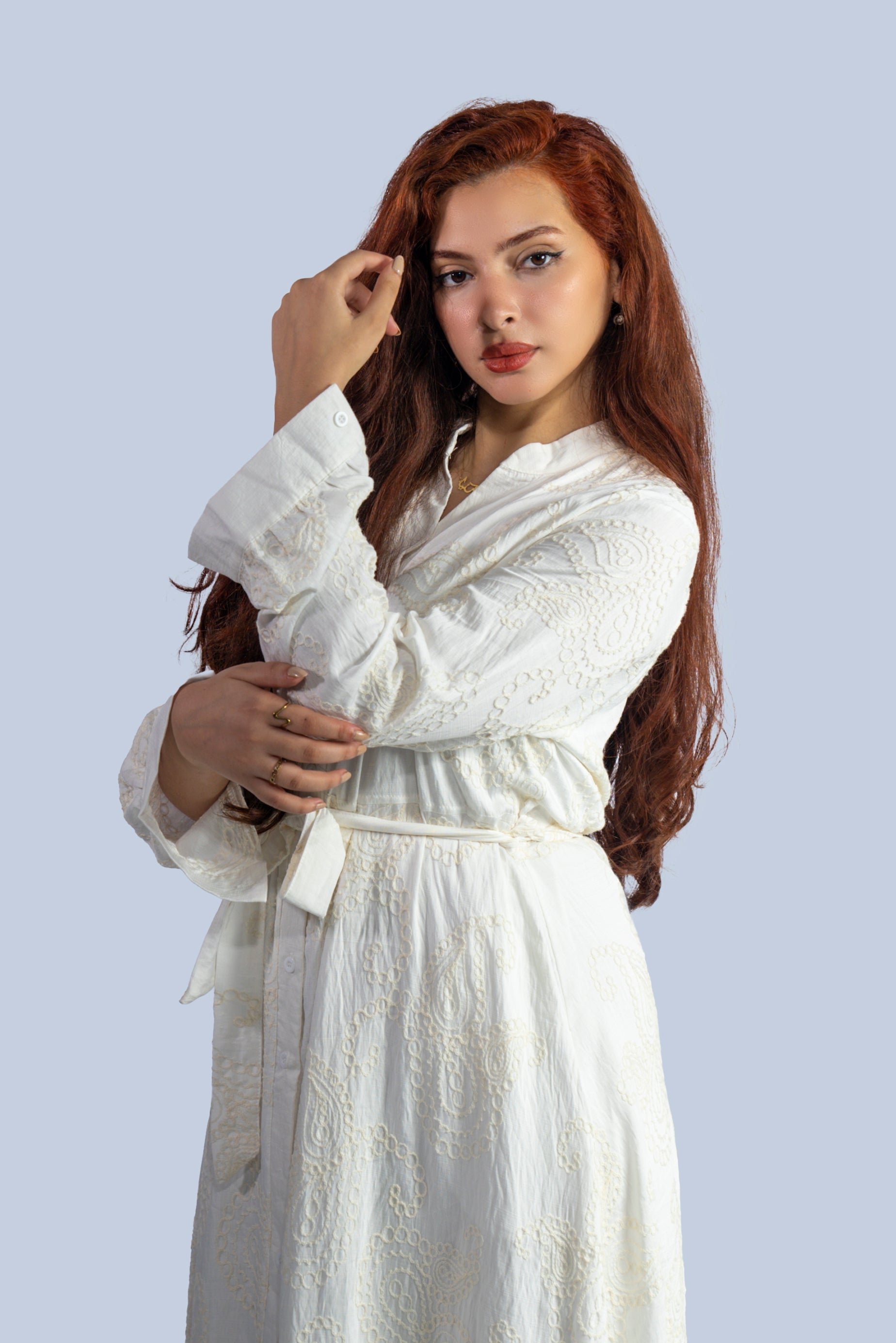 Robe longue avec broderie