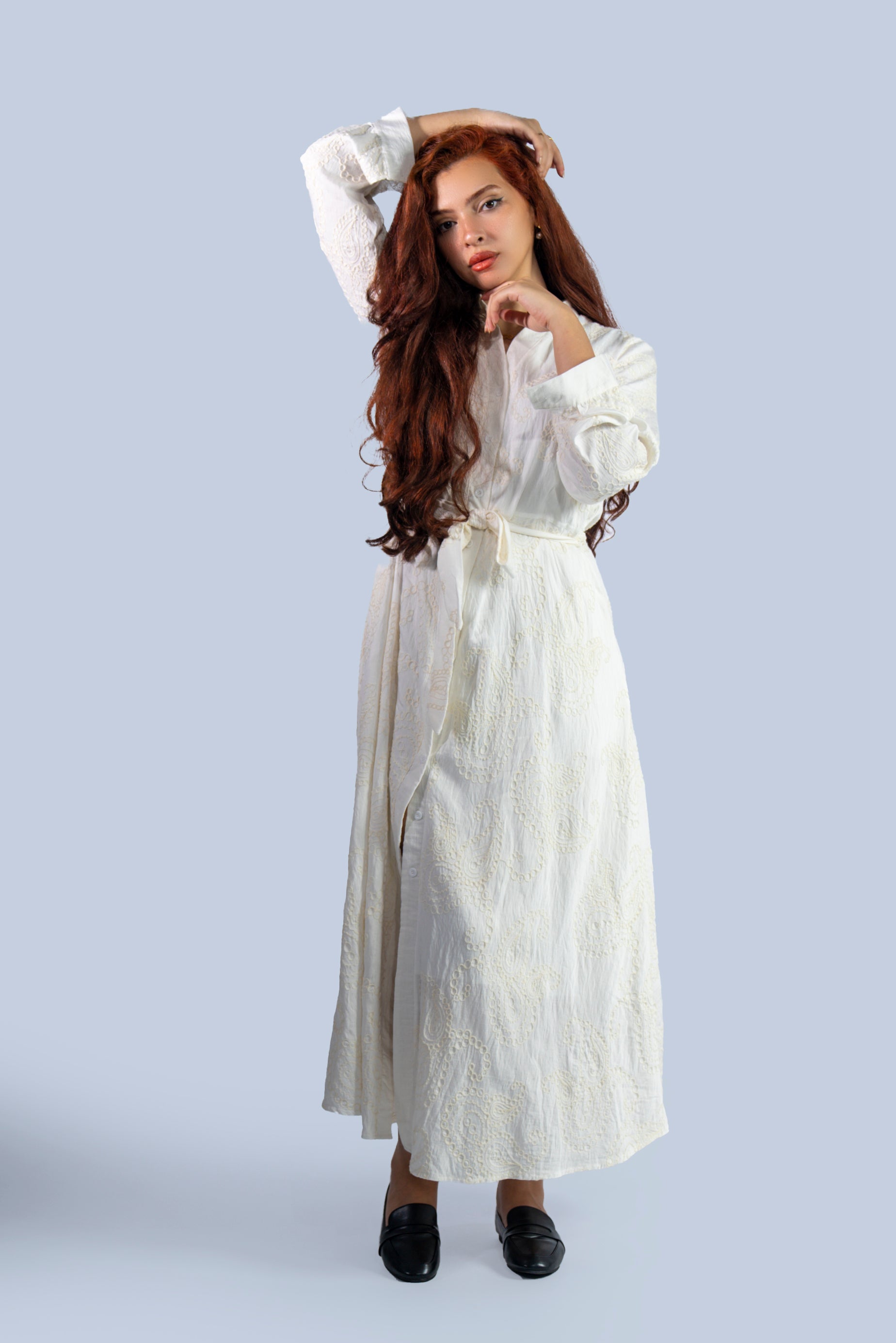 Robe longue avec broderie