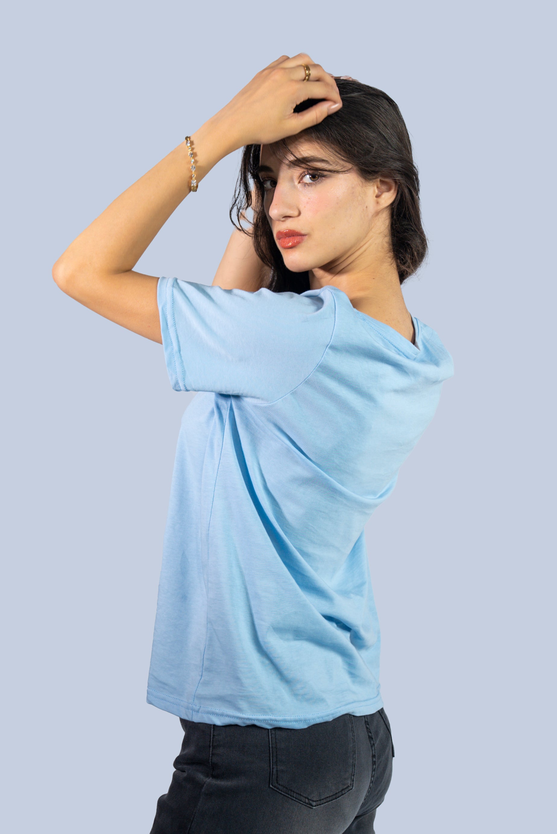 T-shirt col V  uni