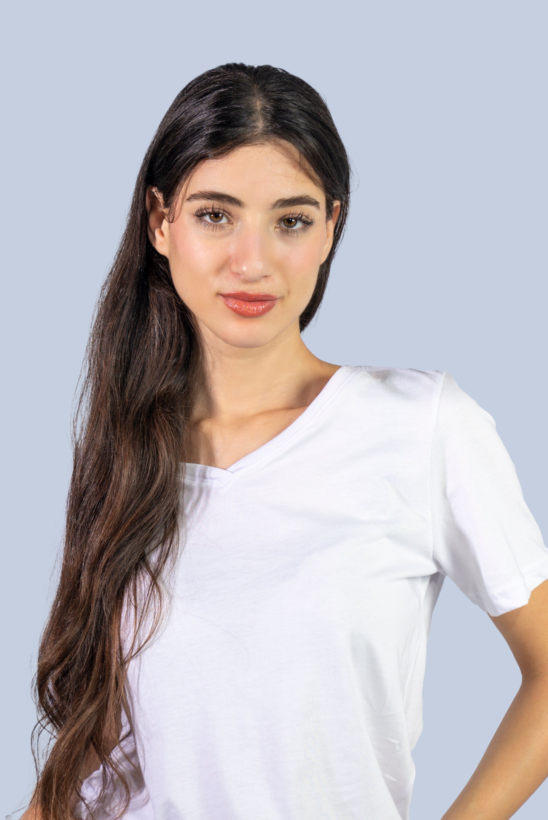 T-shirt col V  uni