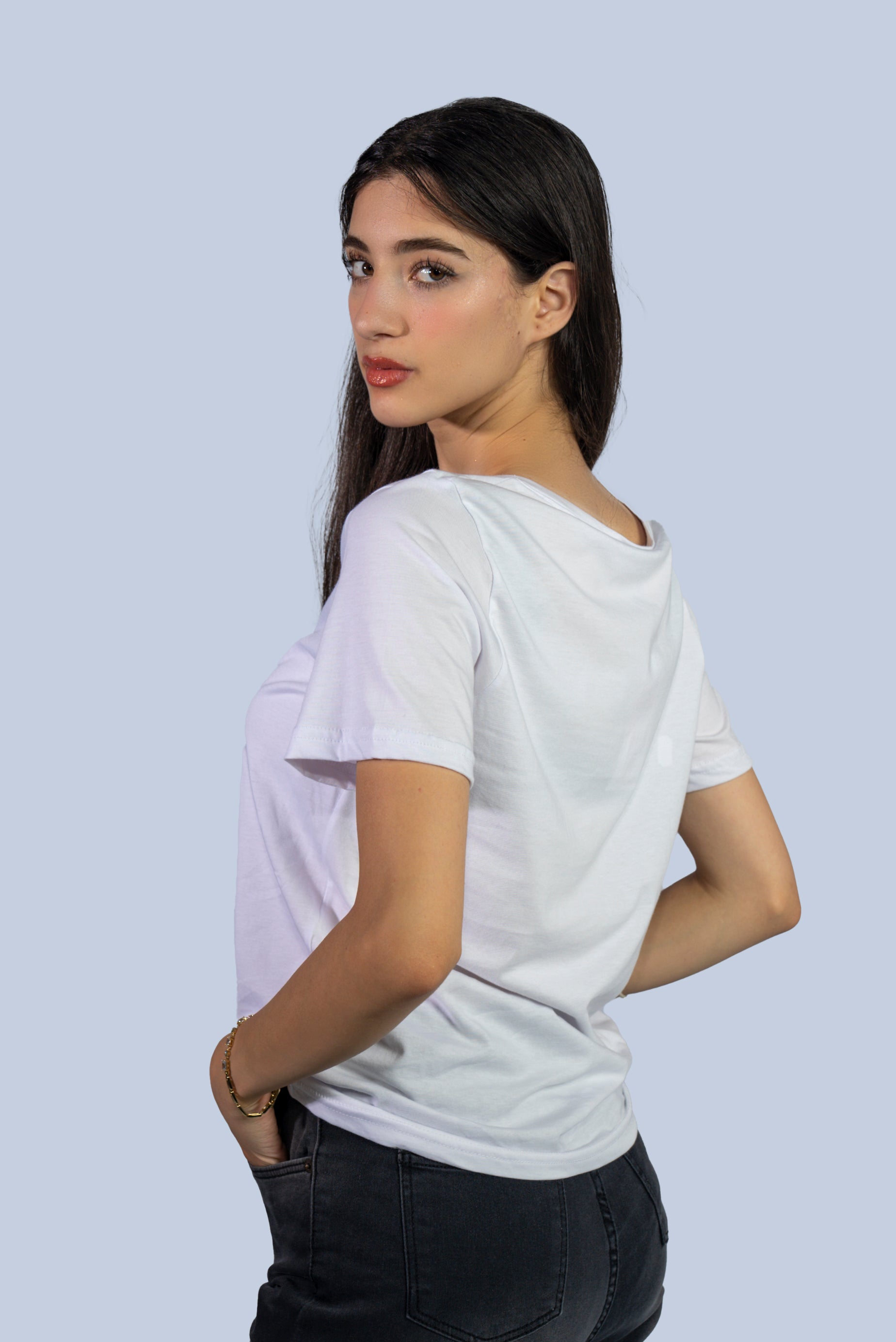 T-shirt col V  uni