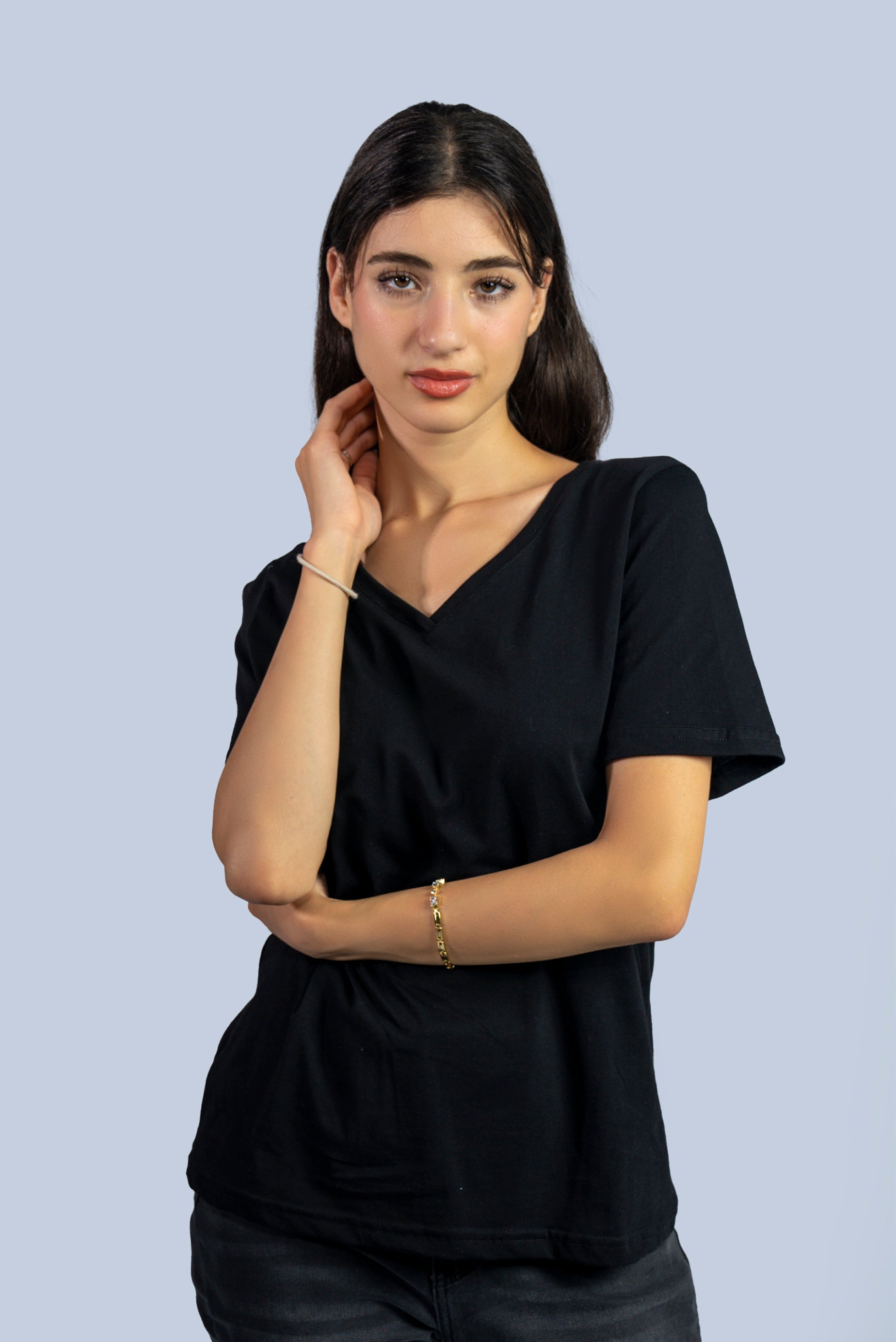 T-shirt col V  uni