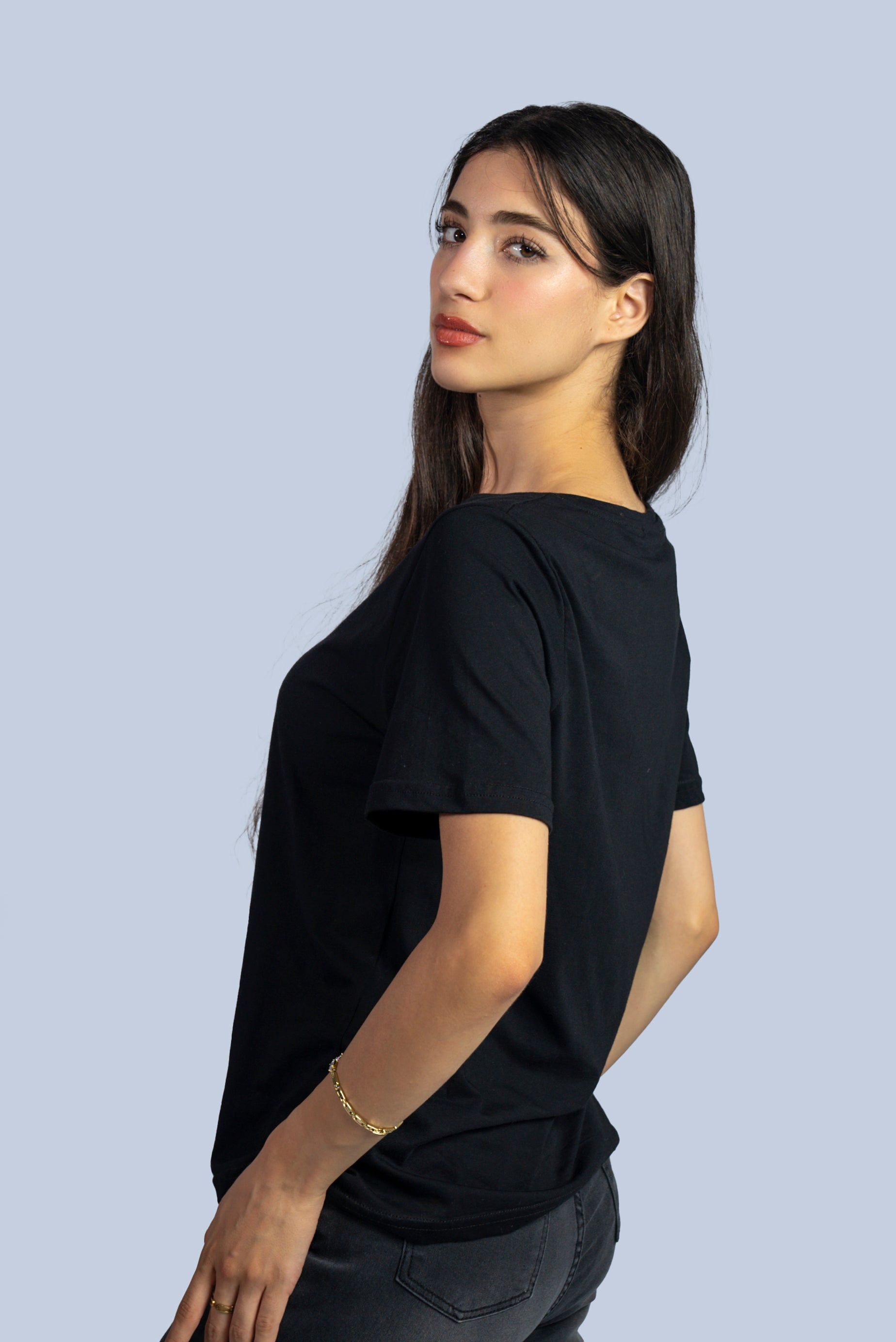 T-shirt col V  uni