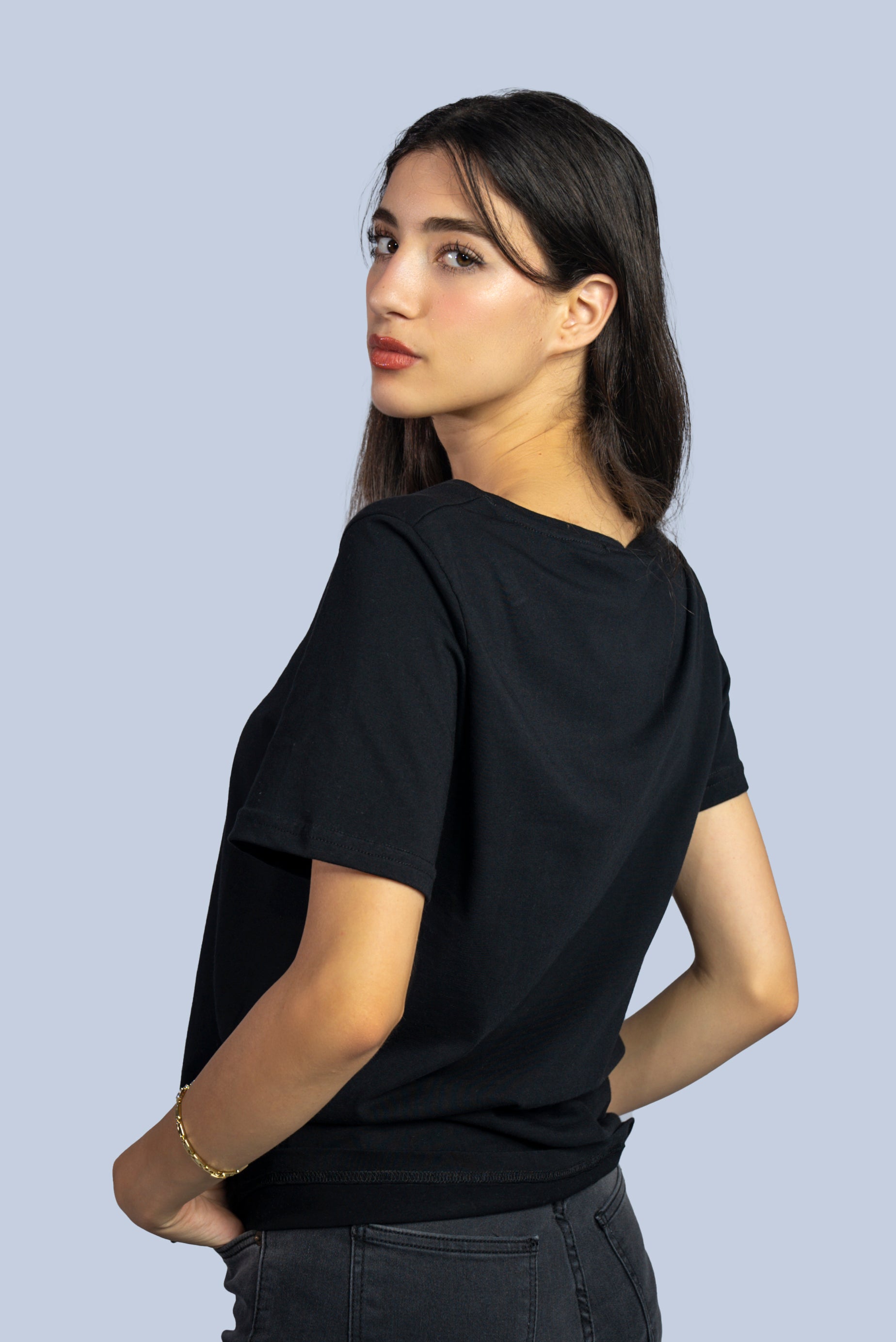 T-shirt col V  uni