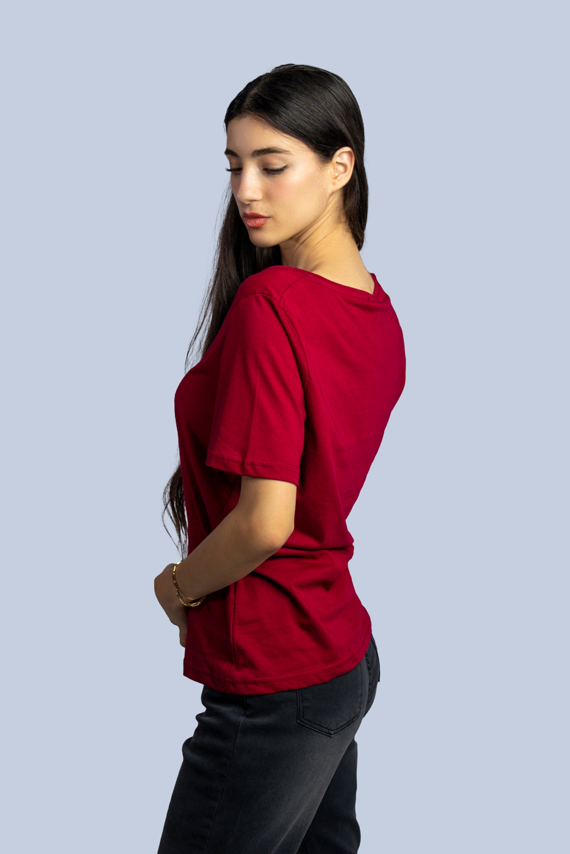 T-shirt col V  uni