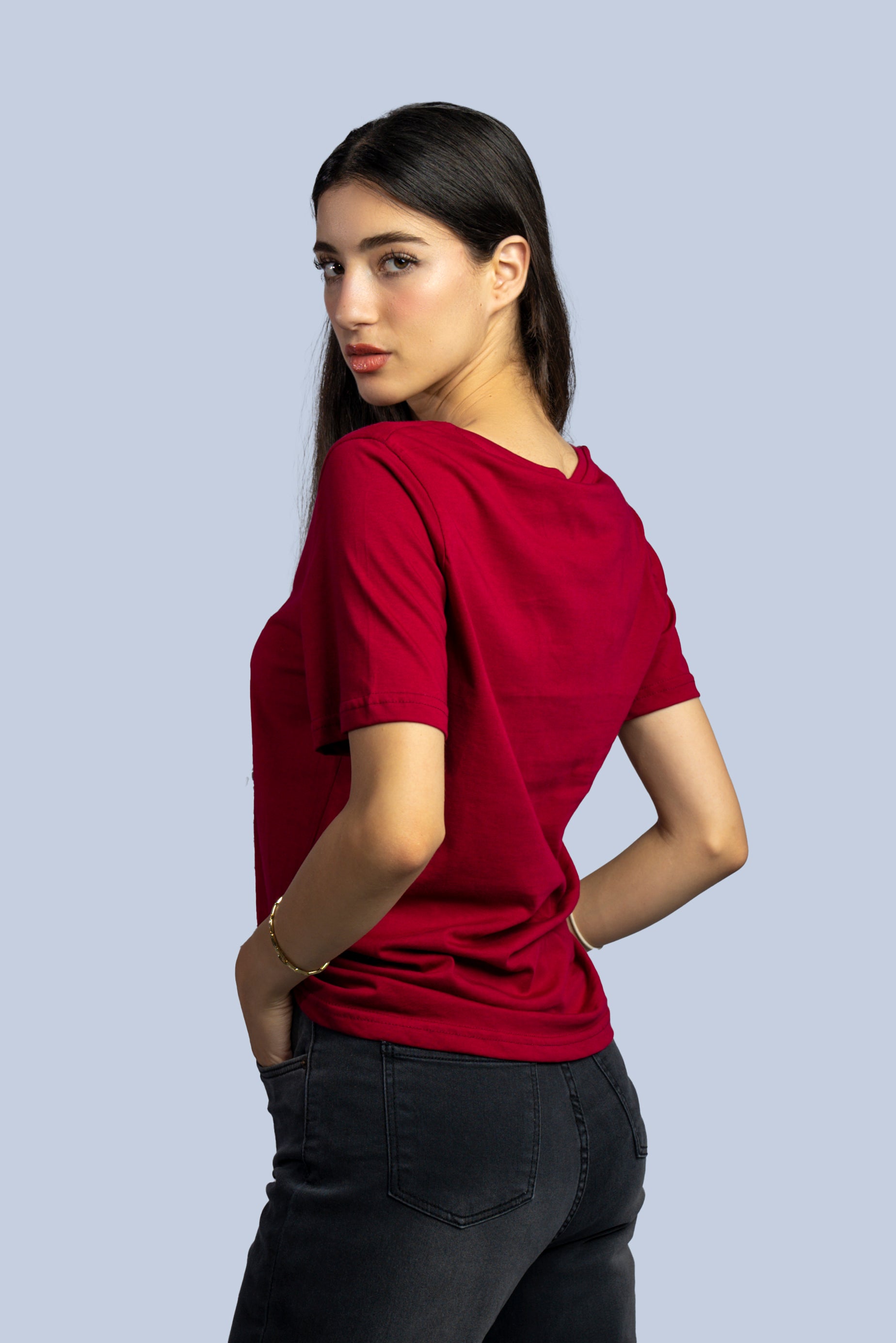 T-shirt col V  uni