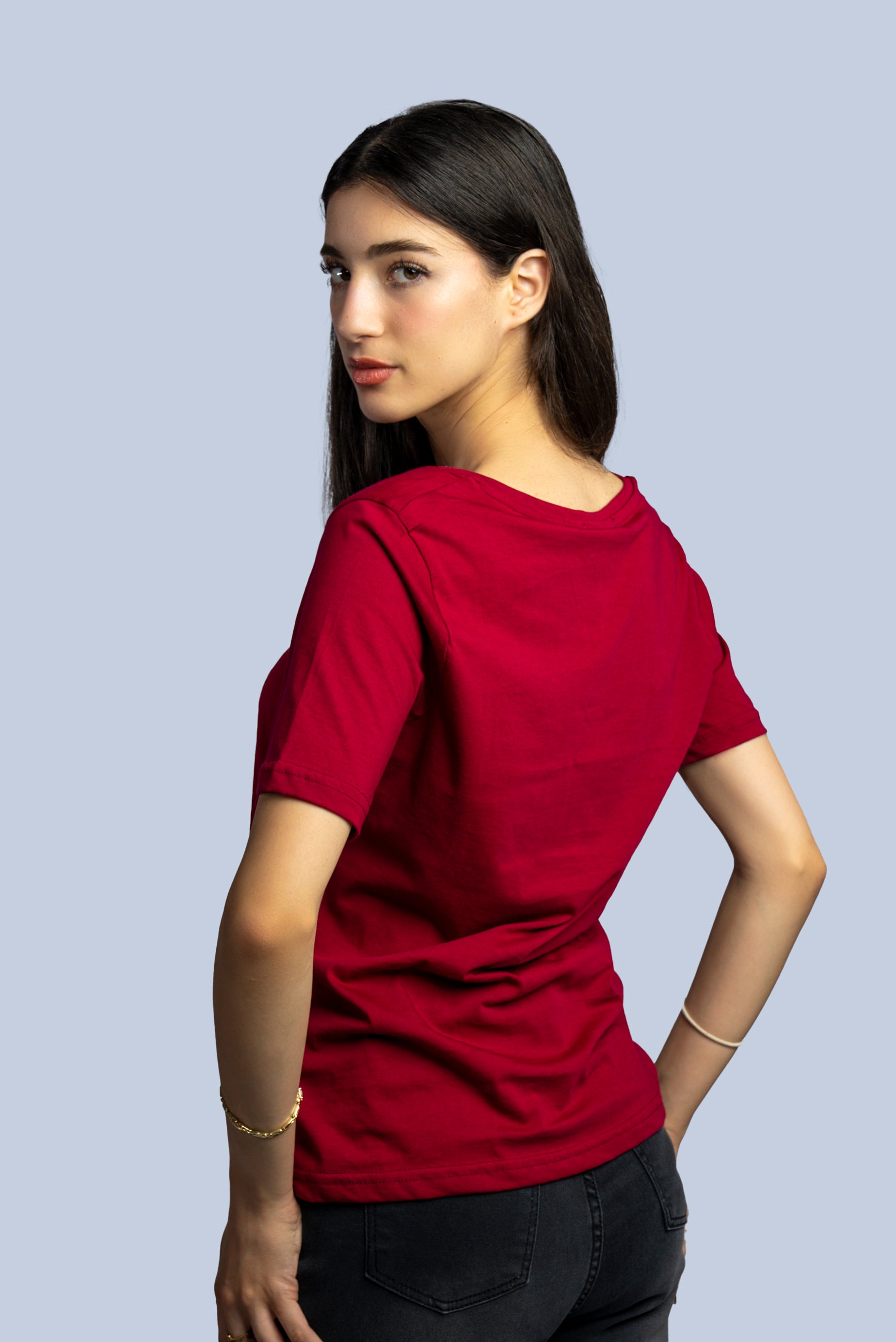 T-shirt col V  uni