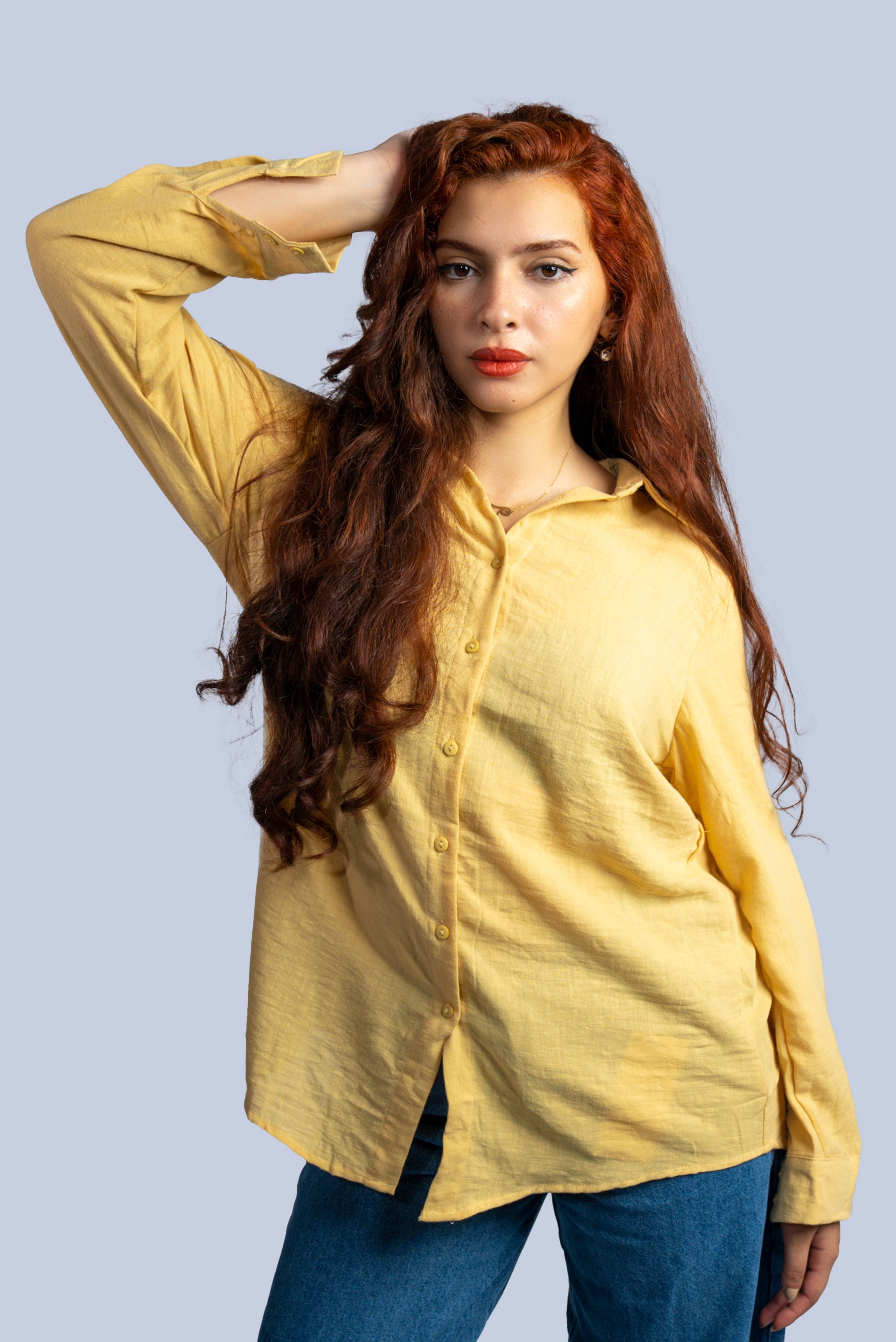 Chemise unie à manches longues