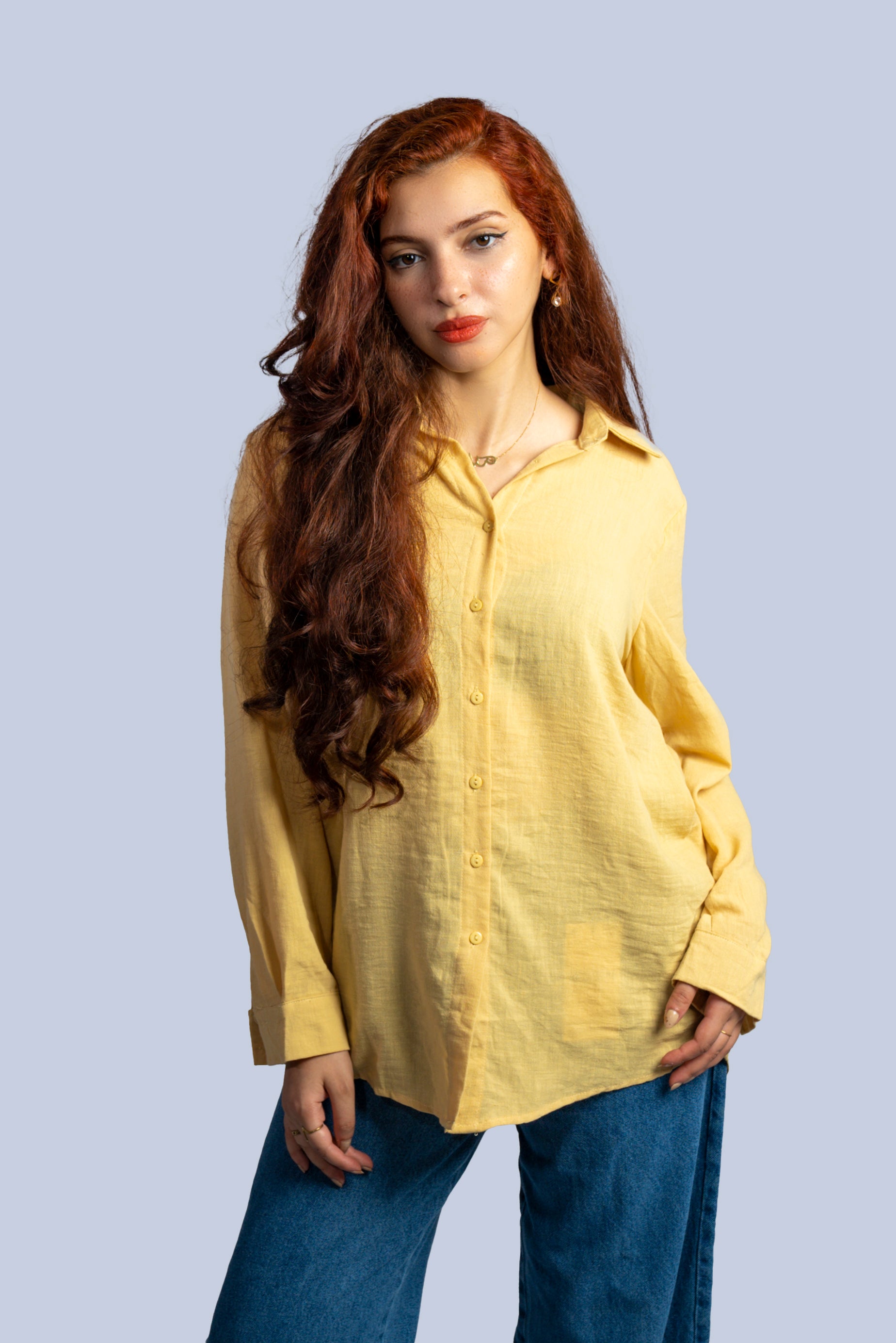 Chemise unie à manches longues