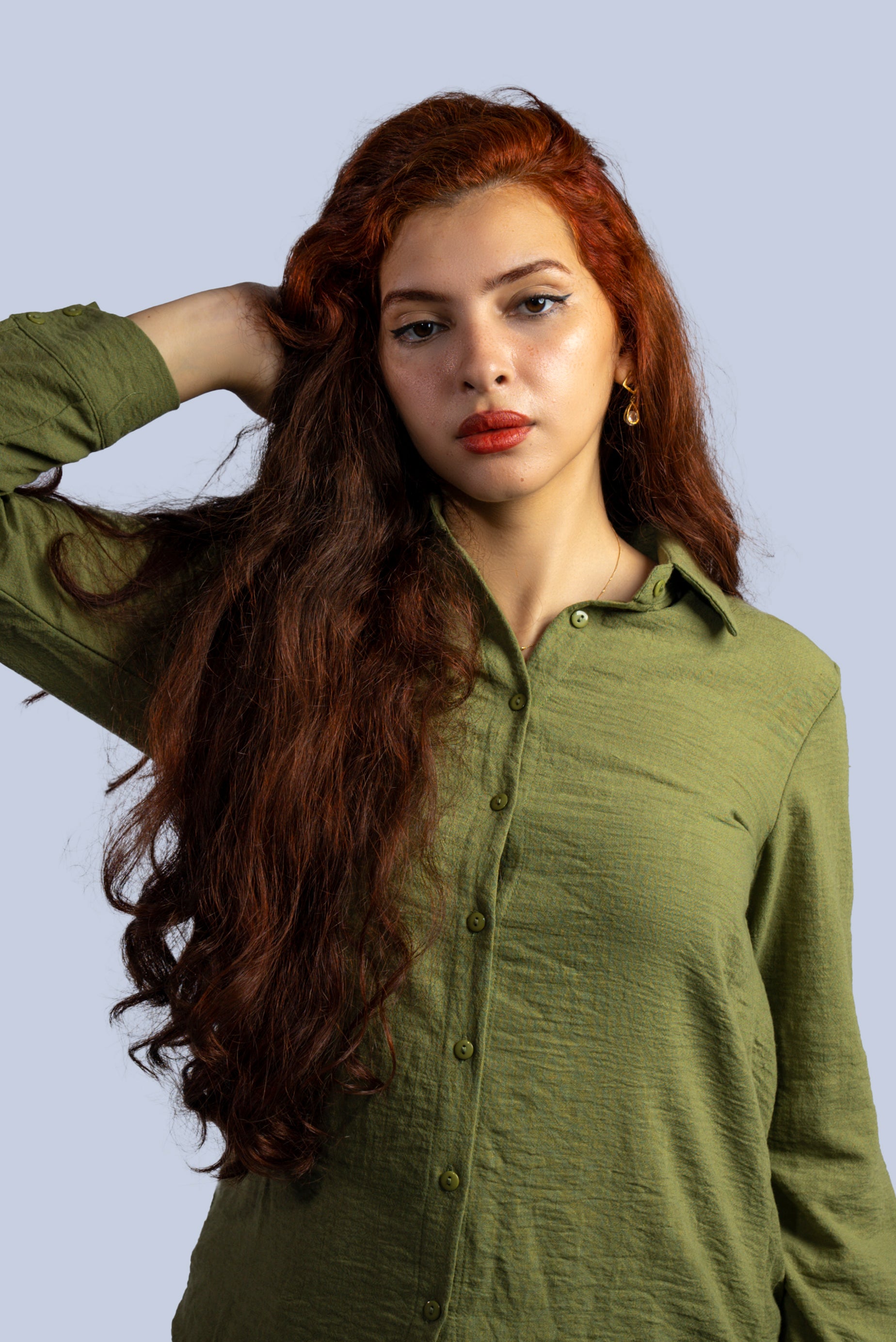 Chemise unie à manches longues