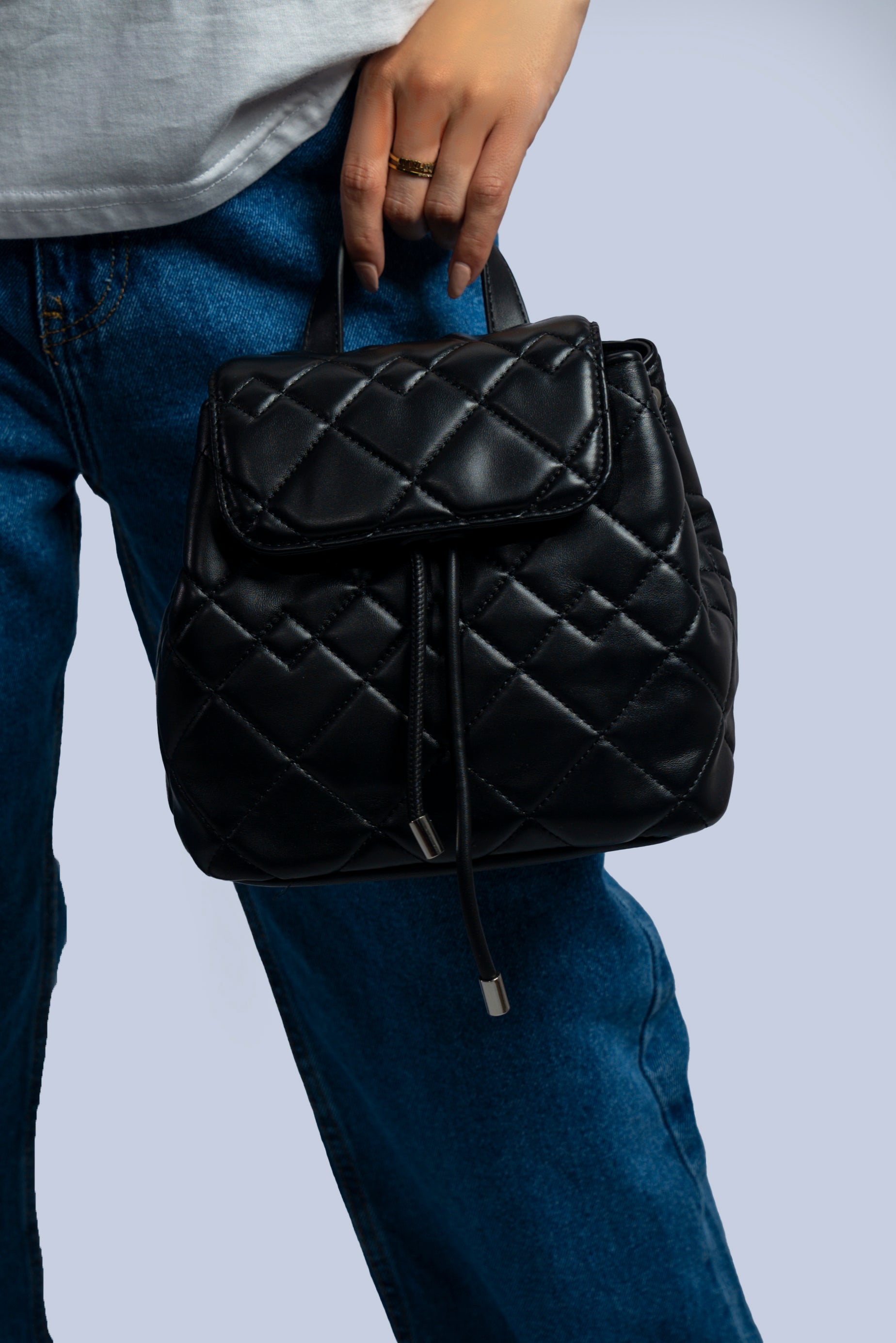 sac à dos matelassé en similicuir