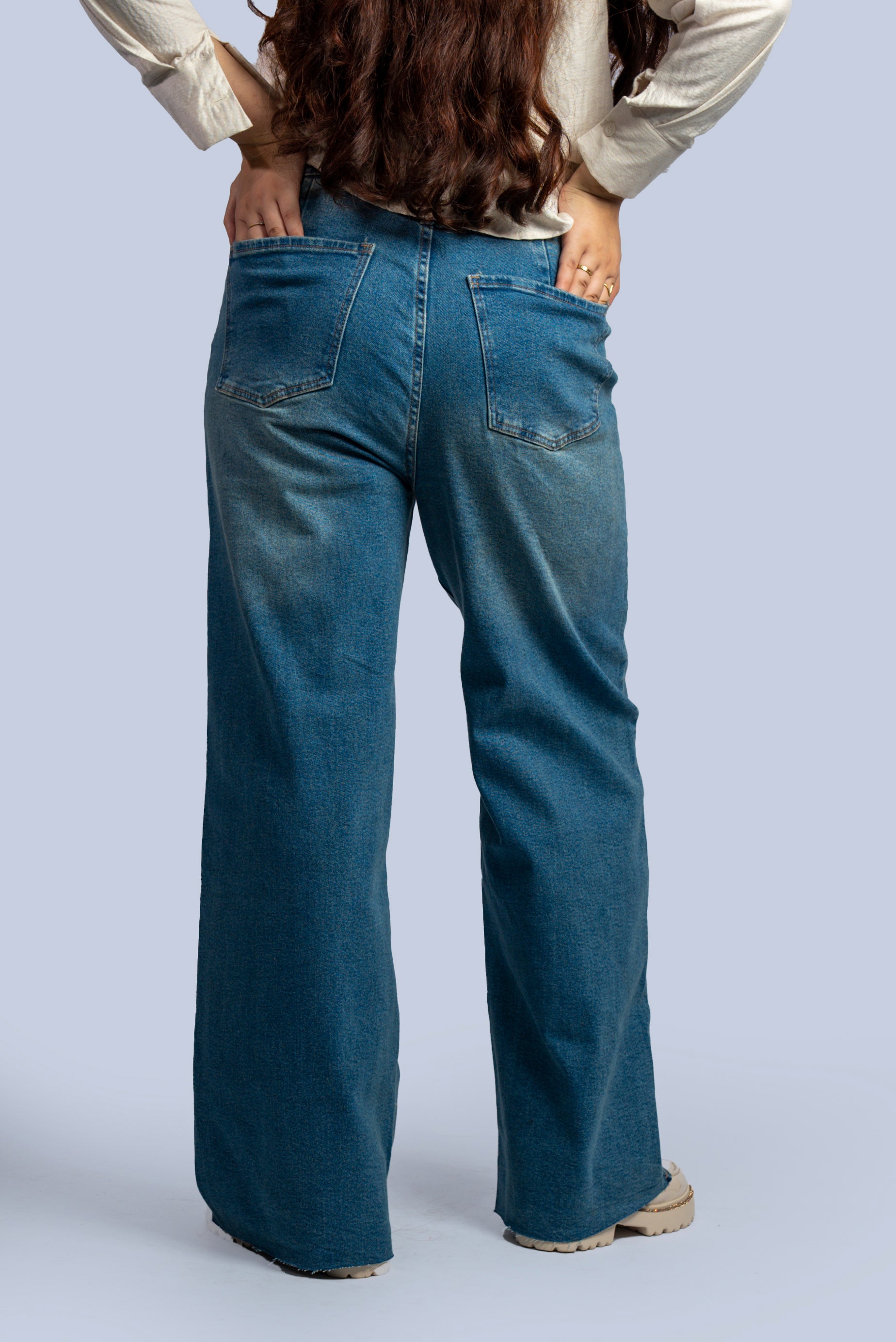 Jean taille haute coupe large