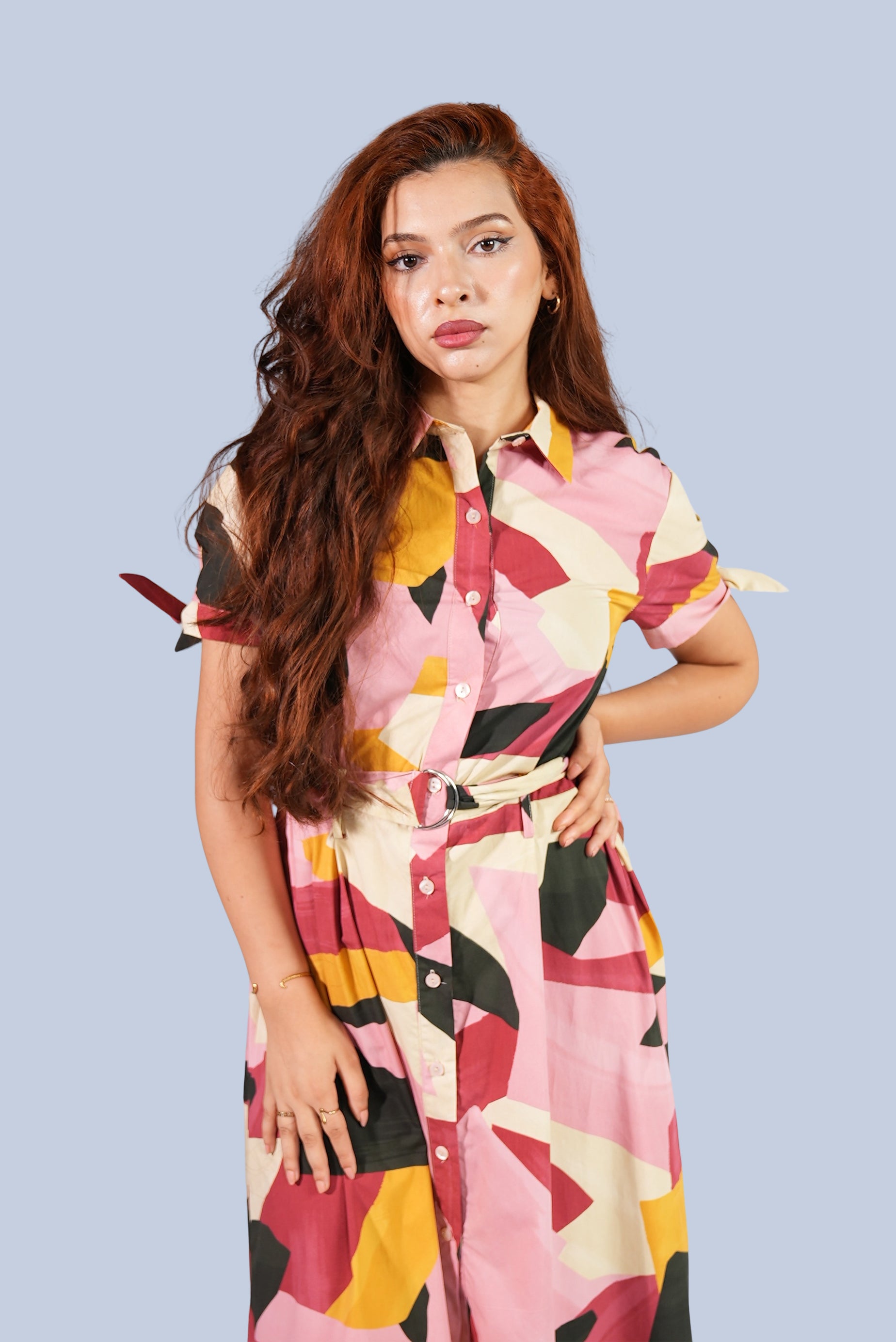 robe mi-longue multicolore