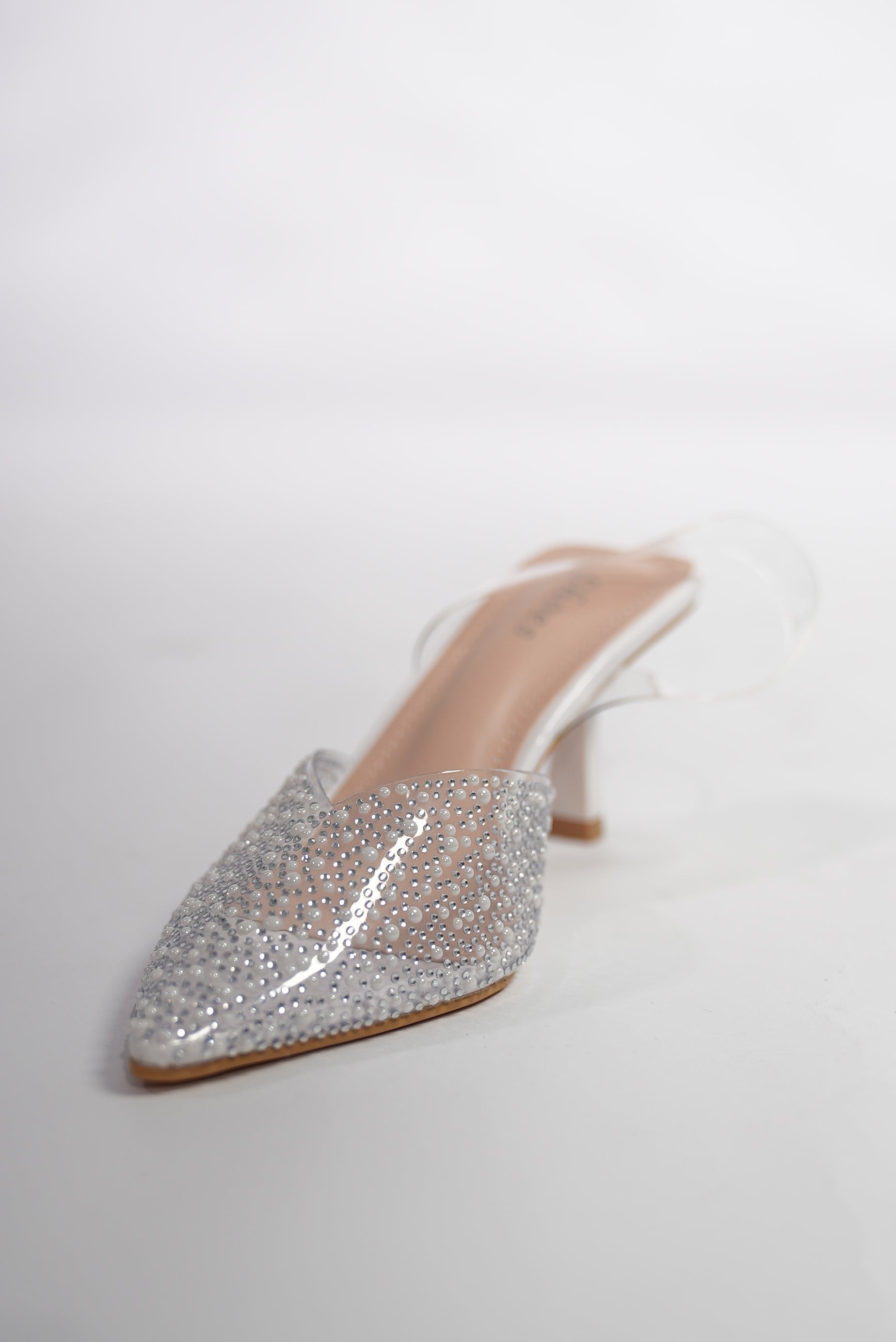 Escarpin transparent strass