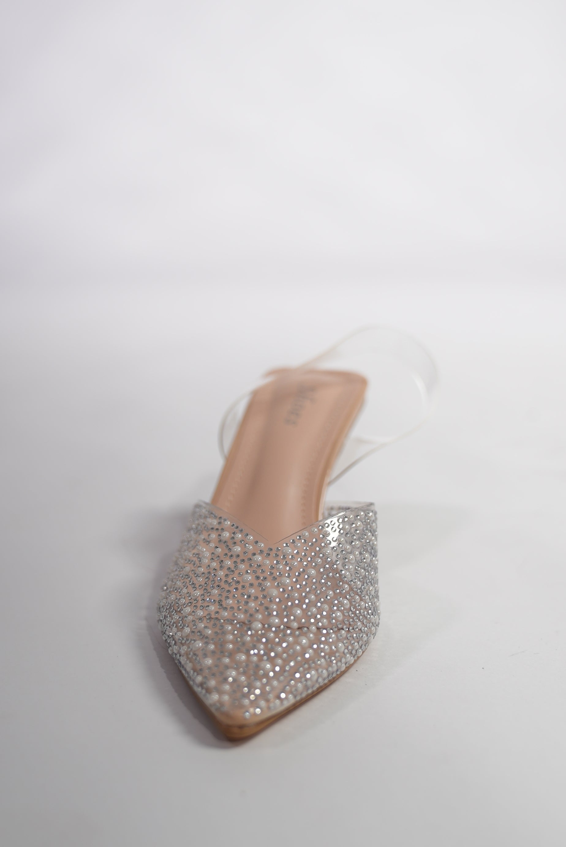 Escarpin transparent strass