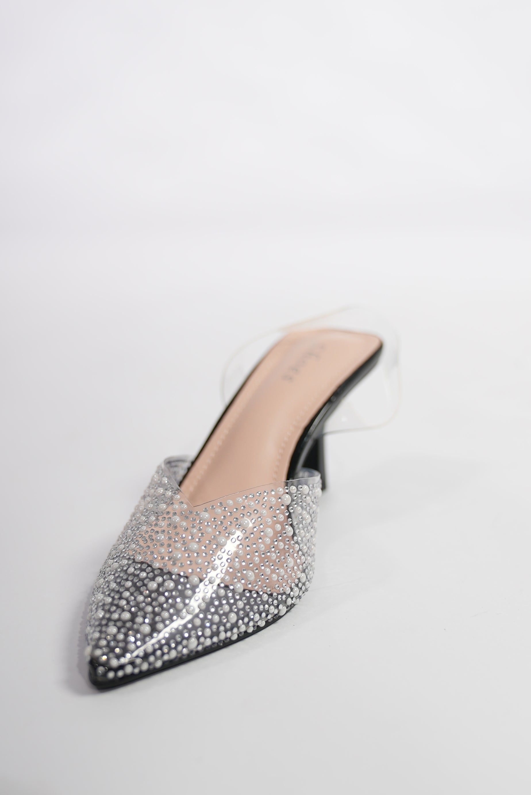 Escarpin transparent strass
