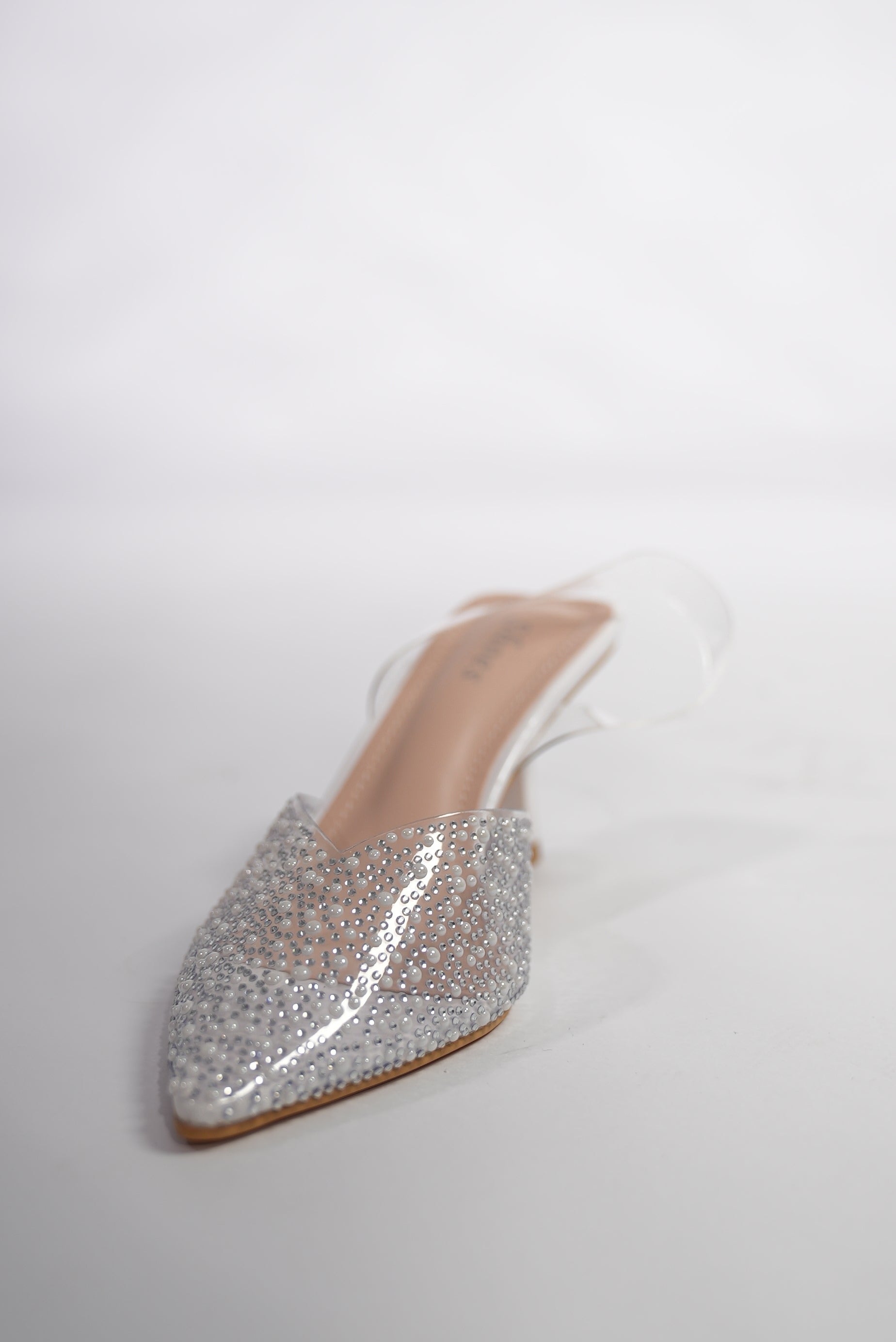 Escarpin transparent strass