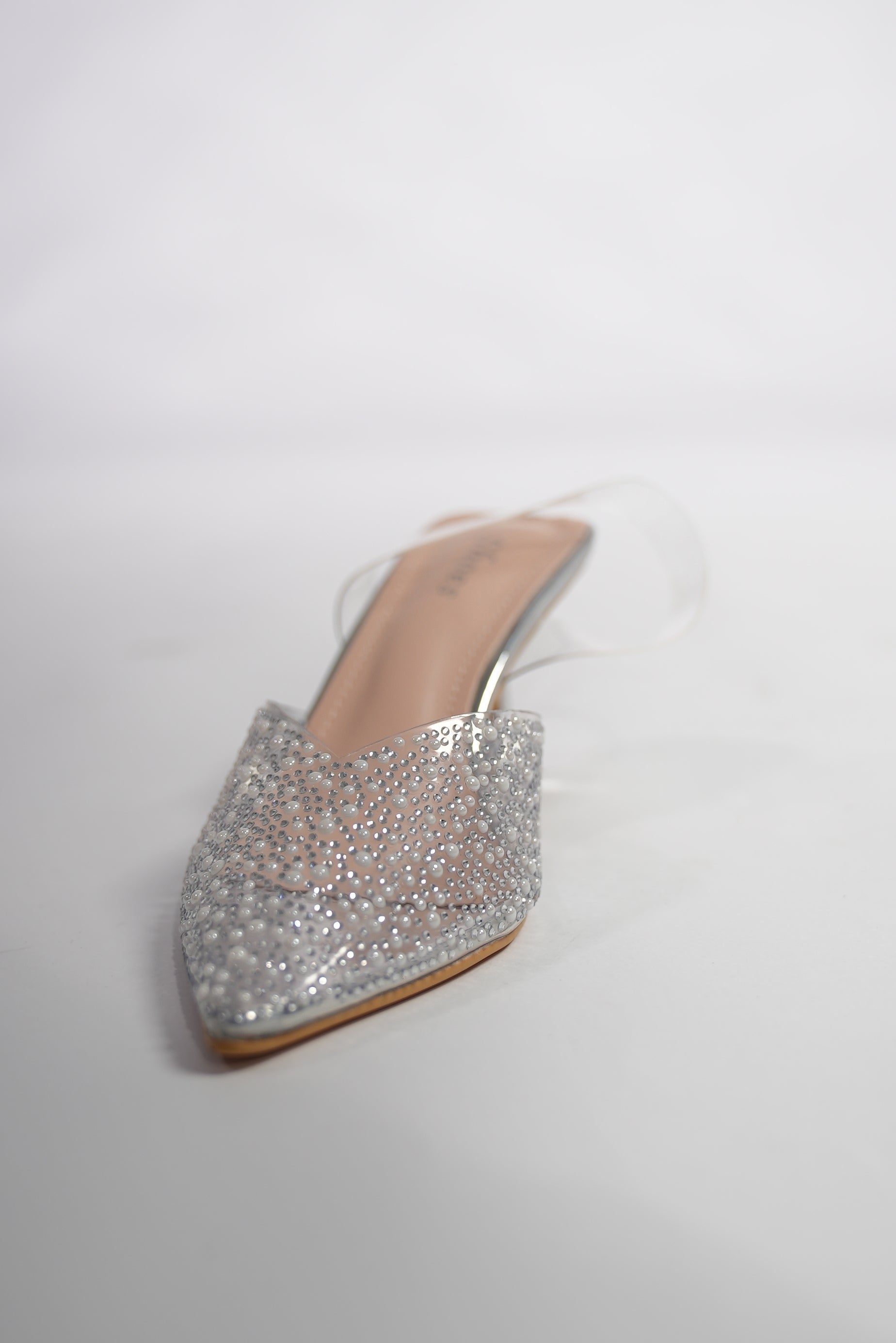 Escarpin transparent strass