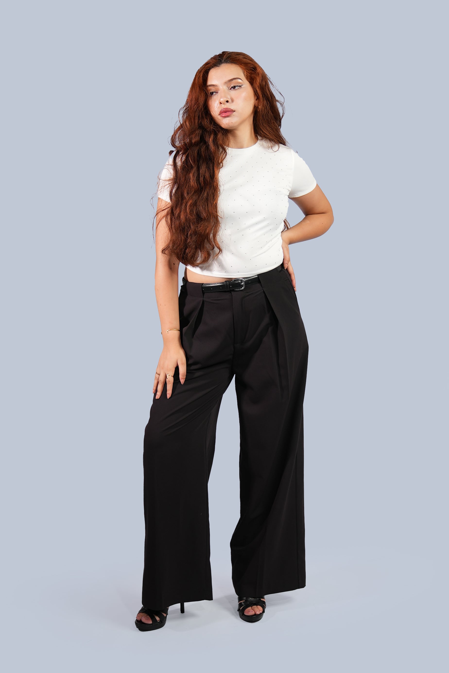 pantalon fluide ceinturé