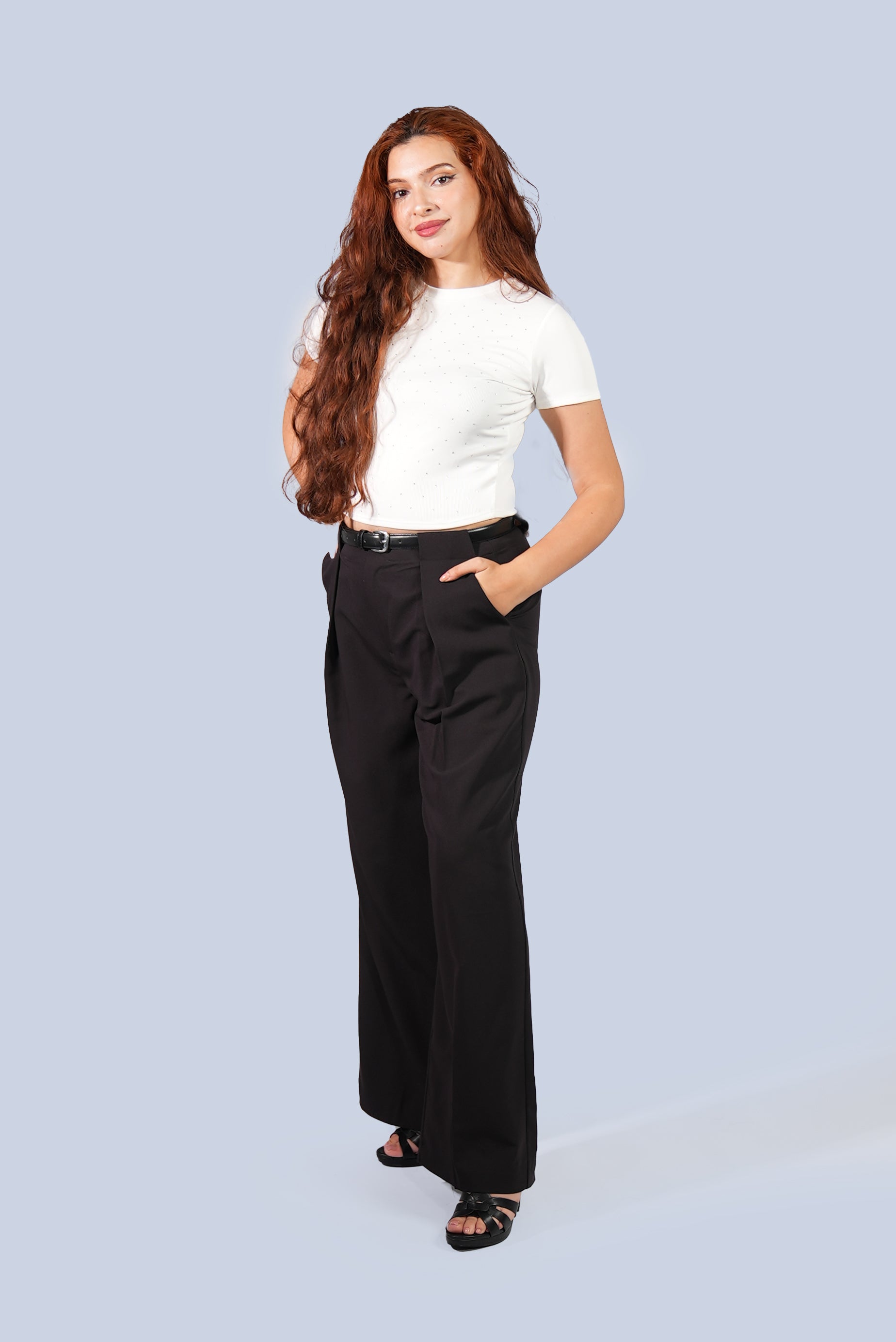 pantalon fluide ceinturé