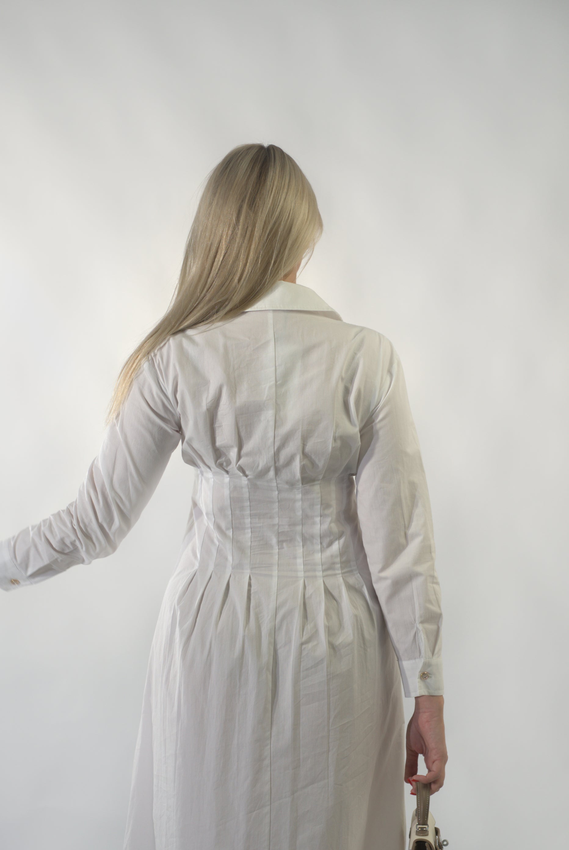 robe en popeline à taille ceintrée  (RS ROBE RED 24395)