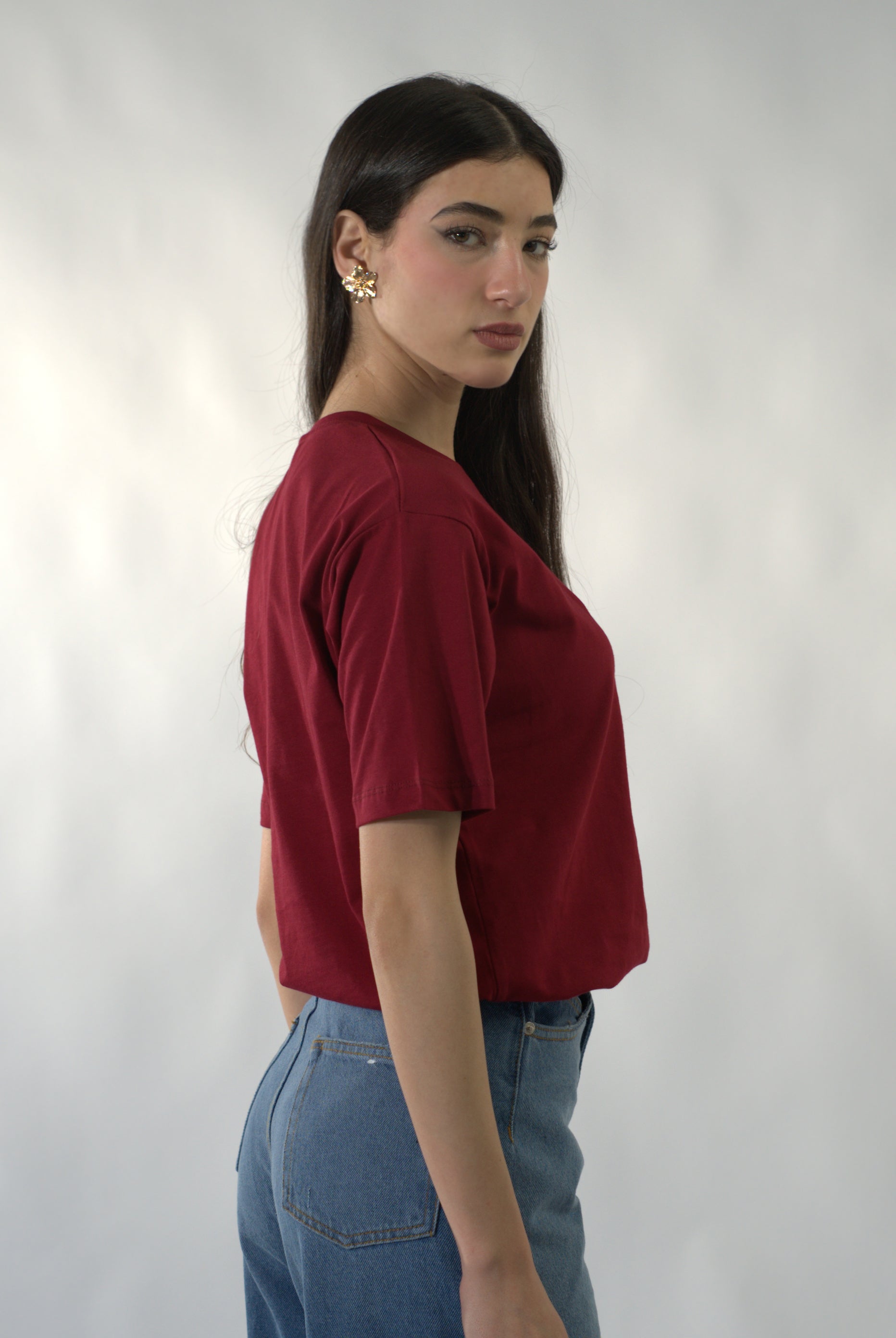 T-shirt Bear Ralph Lauren décontracté à col rond et manches courtes (RS T-SHIRT RED 24390)